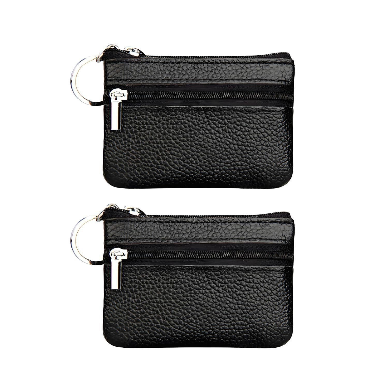 Schlüsseltasche Schlüsseletui Leder 11x8cm mit Reißverschluss für Damen und Herren