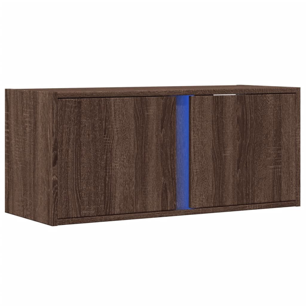 vidaXL TV-Wand TV-Wandschrank mit LED-Beleuchtung Eichen-Optik günstig online kaufen
