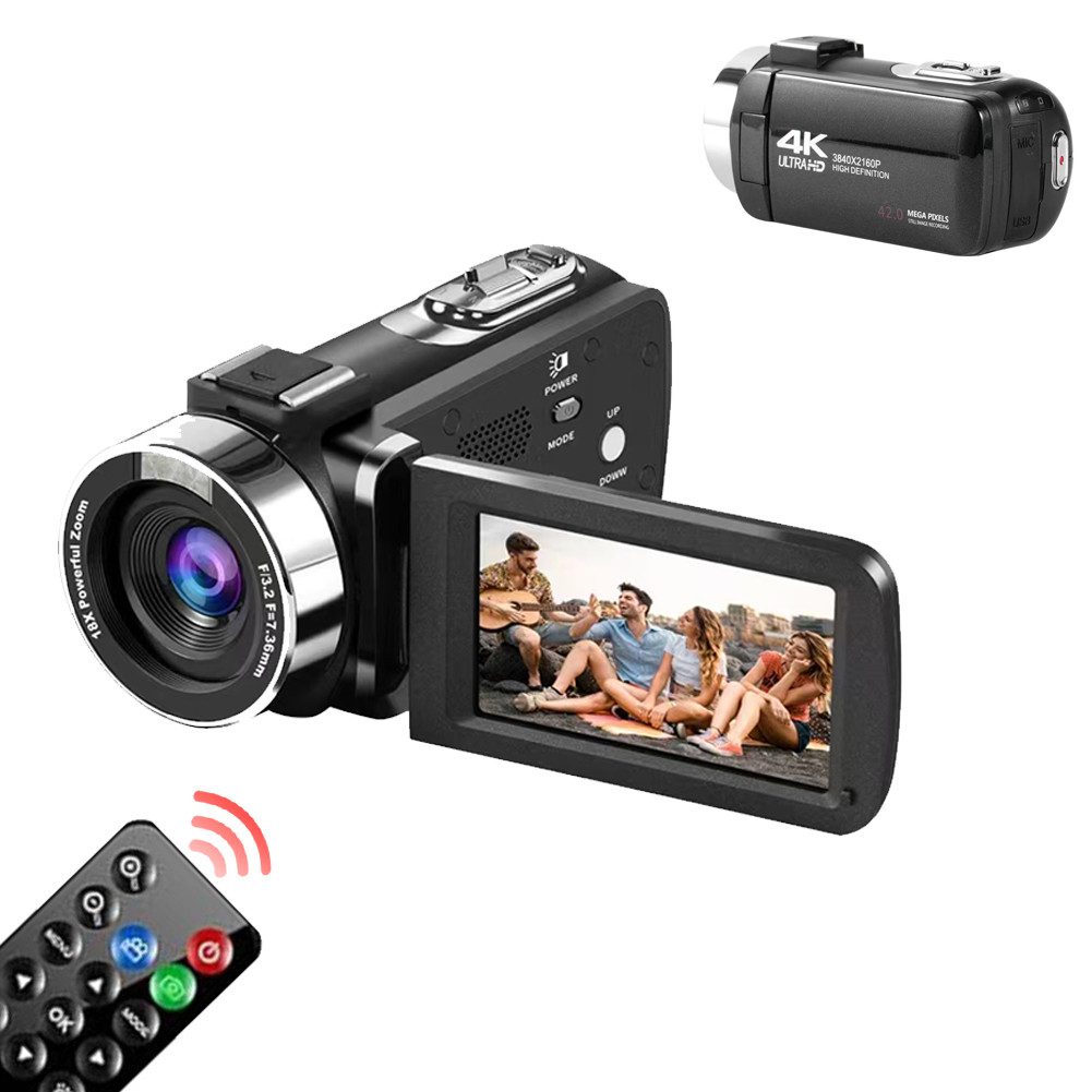 FANNOU Camcorder (42MP Videokamera mit 3" HD-Display, 32GB TF card, 18X Digitalzoom)