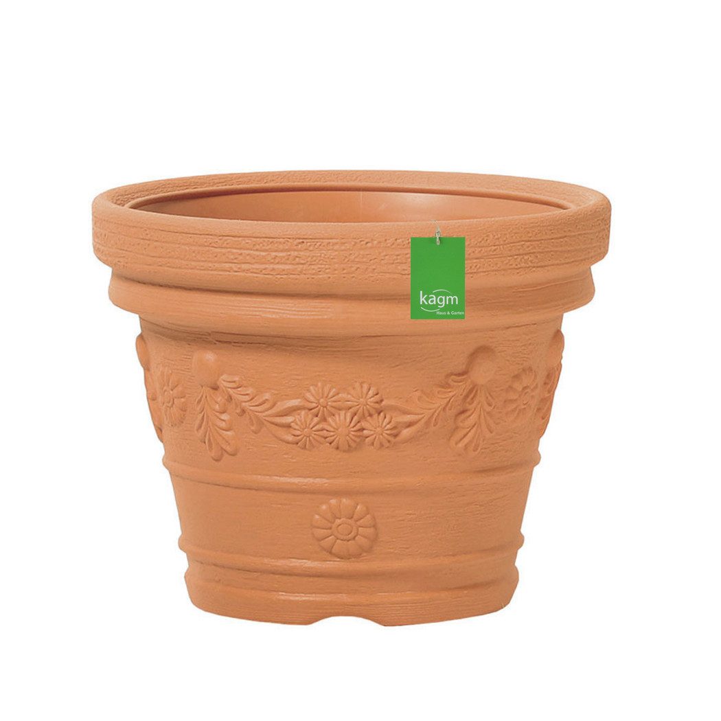 KAGM Pflanzkübel Blumenkübel aus Kunststoff in Terracotta klassisches Dekor günstig online kaufen