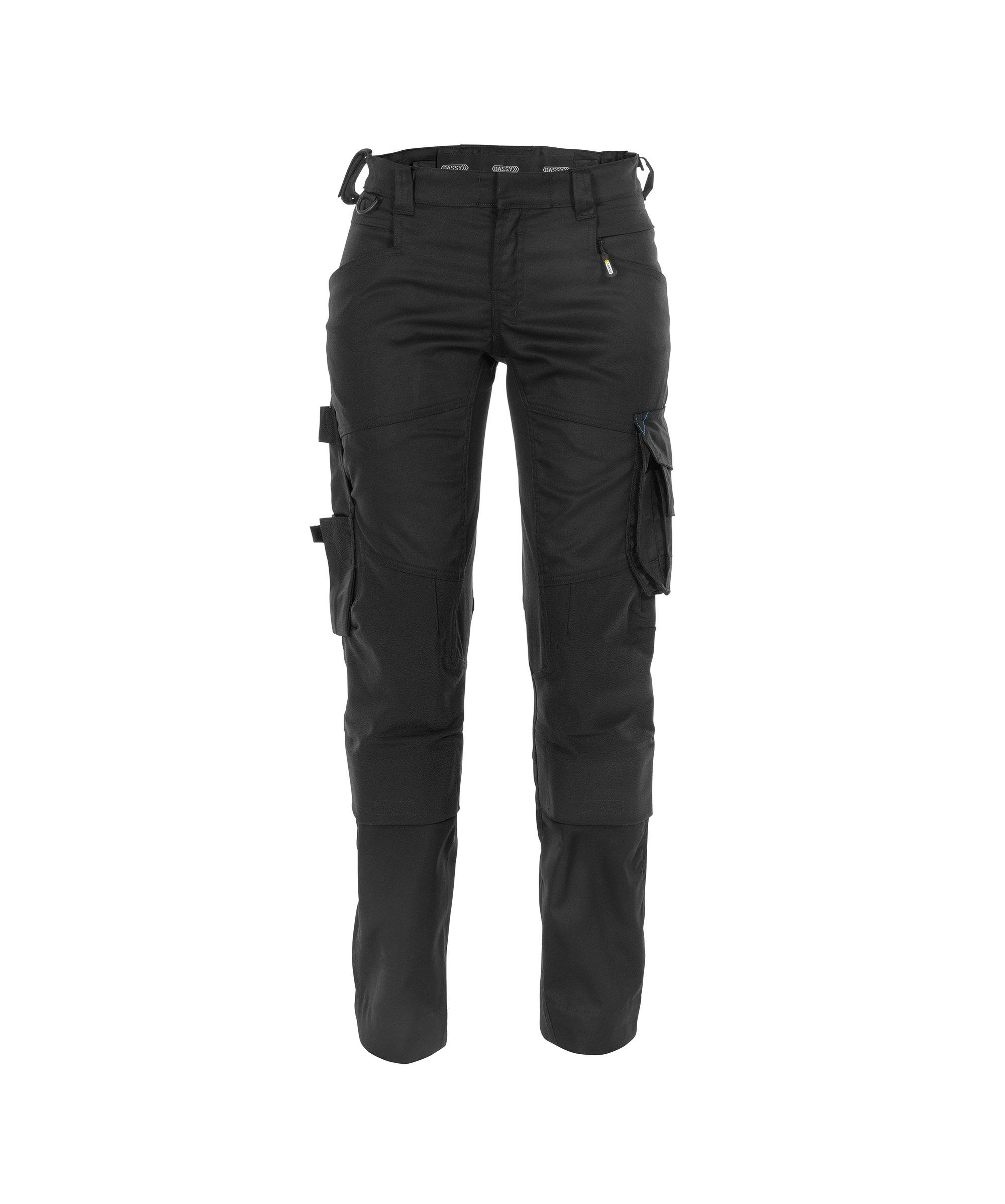 Dassy Arbeitshose Arbeitshose mit Stretch und Kniepolstertaschen für Damen Dynax Women (1-tlg) schwarz