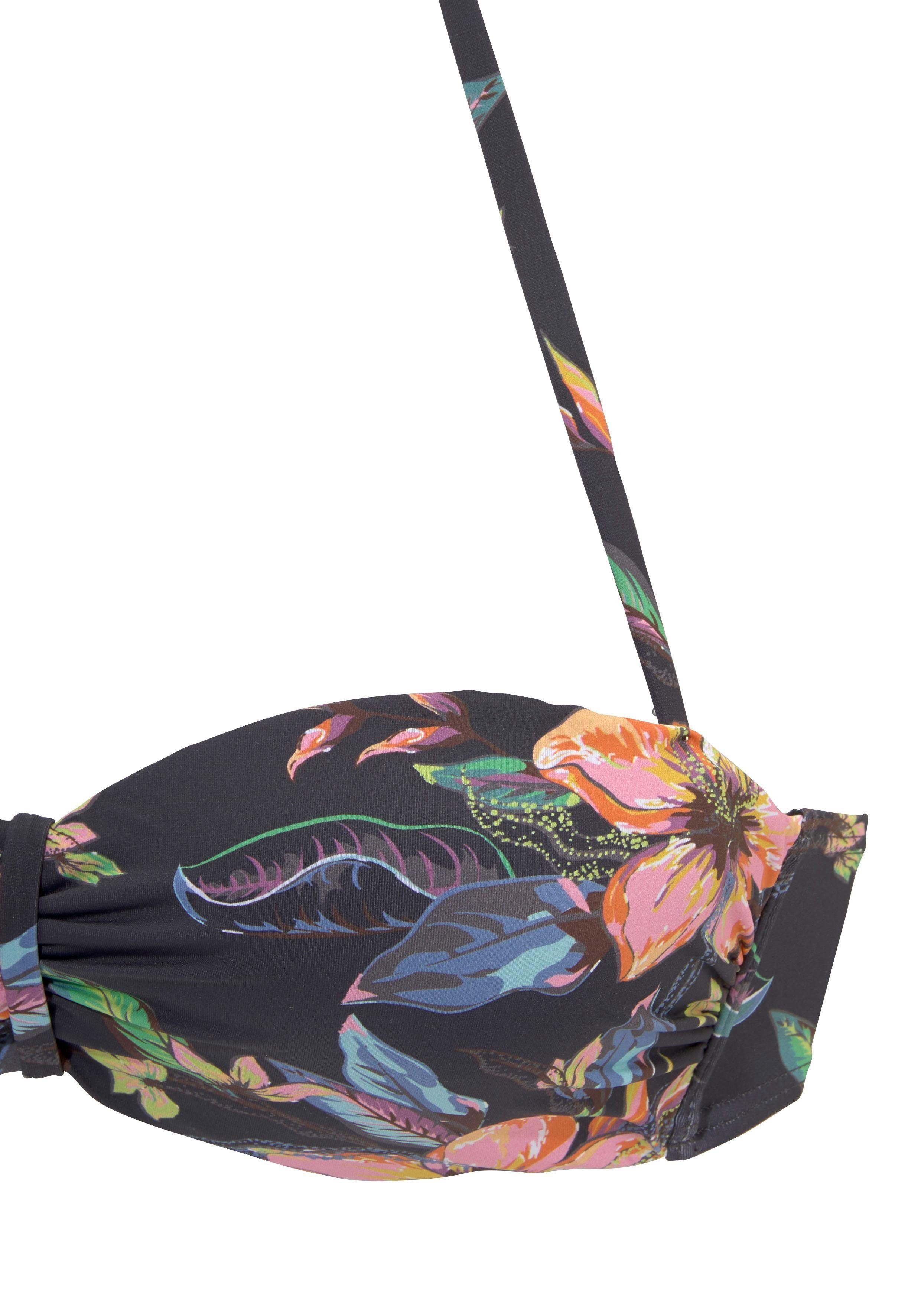 LASCANA Bügel-Bandeau-Bikini-Top Malia, mit tropischem Print
