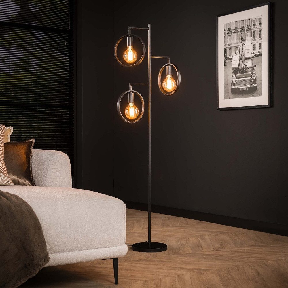 famlights Stehlampe famlights, Stehleuchte Idris in Altsilber E27 3-flammig