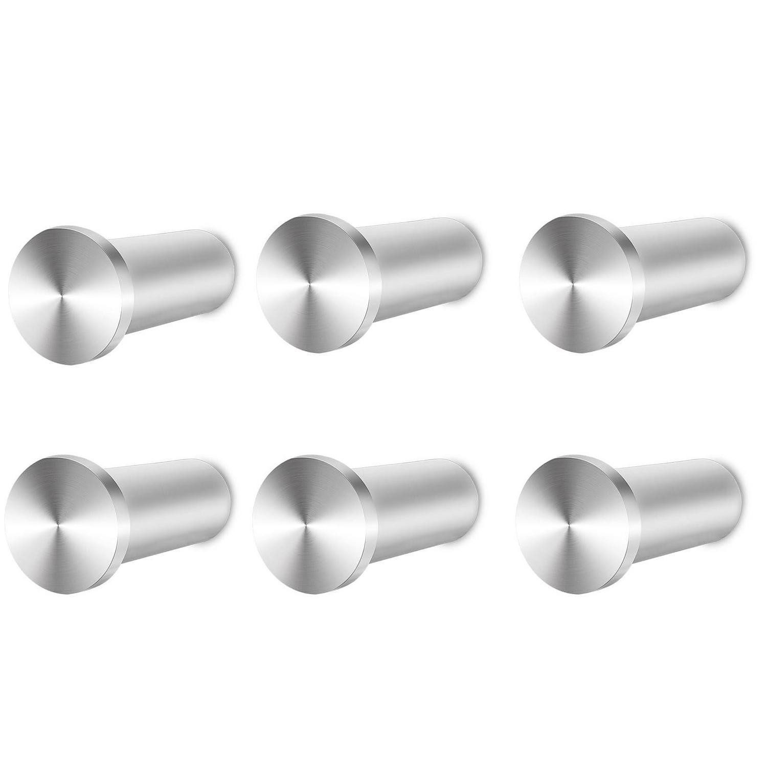 LuxusKollektion Wandhaken Garderobenhaken 6-teilig silberfarben, (6-St)