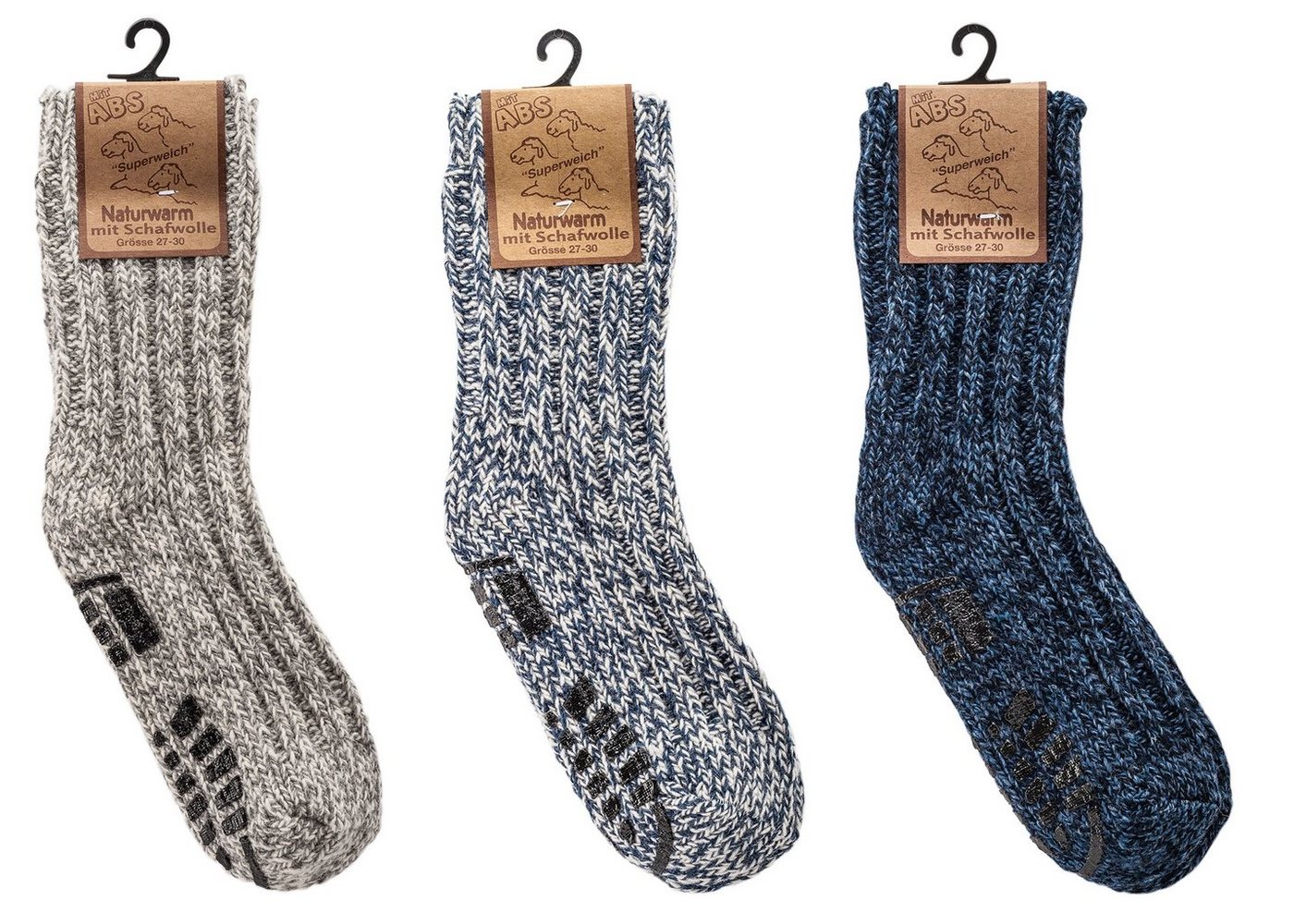 TippTexx 24 ABS-Socken 3 Paar superweiche ABS Norwegersocken Stoppersocken für Kinder & Babys