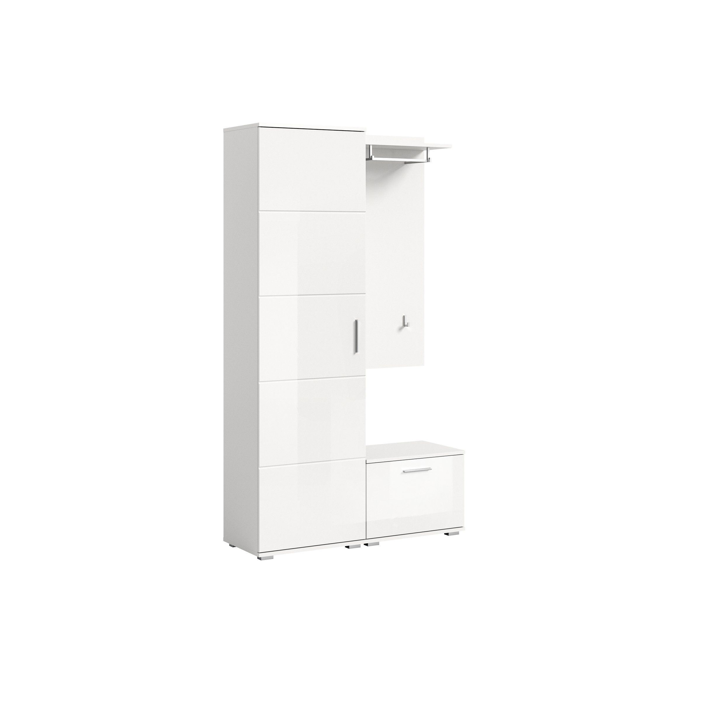 xonox.home Шафи-Set in weiß/weiß hochglanz. Abmessungen (BxHxT) 110x191x37 cm