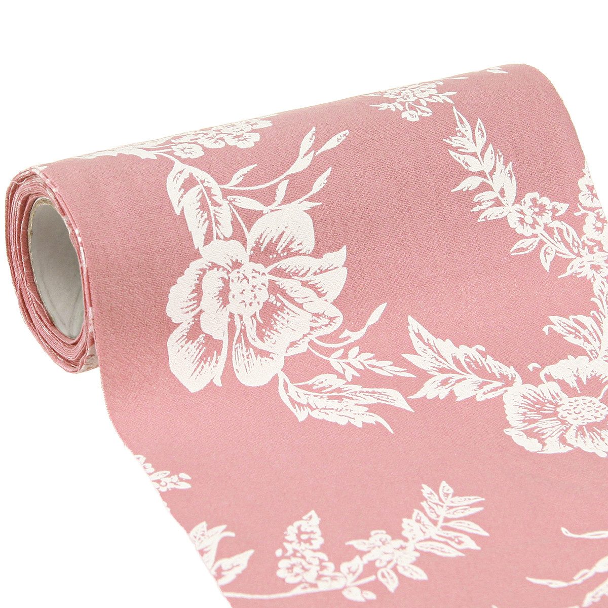 F. Stumpf GmbH Tischläufer Tischläufer Rosa Blumenmuster Baumwolle 15cm x 3m