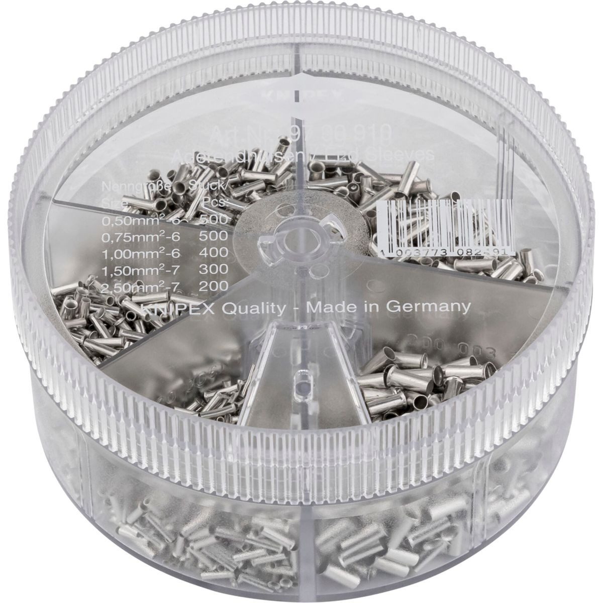 Knipex Bit- und Steckschlüsselset Sortiment unisolierte Aderendhülsen