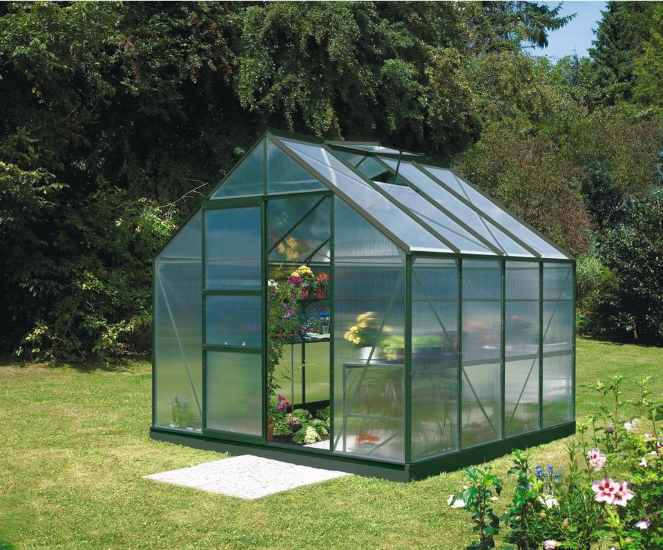 Vitavia Gewächshaus »Merkur 6700«, BxTxH: 254 x 254 x 230 cm, 6 mm Wandstärke, Set, mit. Fundamentrahmen