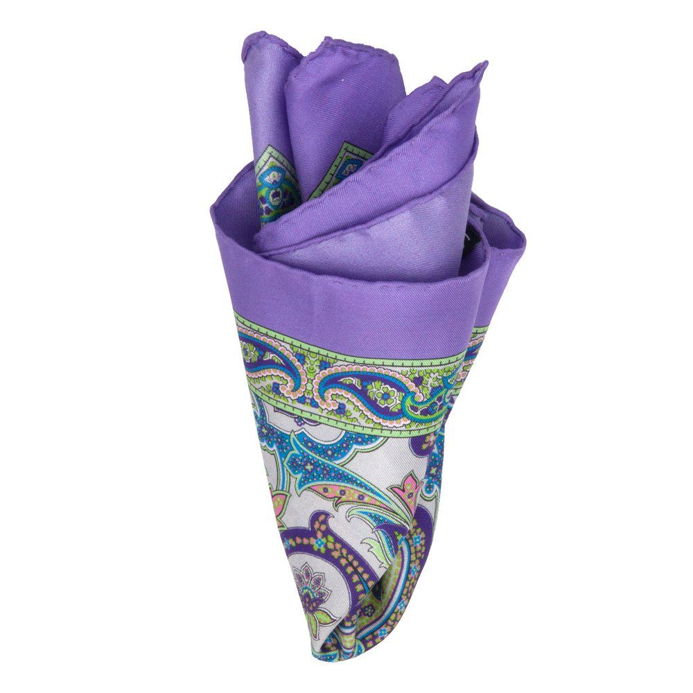 BGENTS Einstecktuch Handrolliertes Twill-Einstecktuch aus reiner Seide mit Paisley-Muster, Besondere Farbbrillanz
