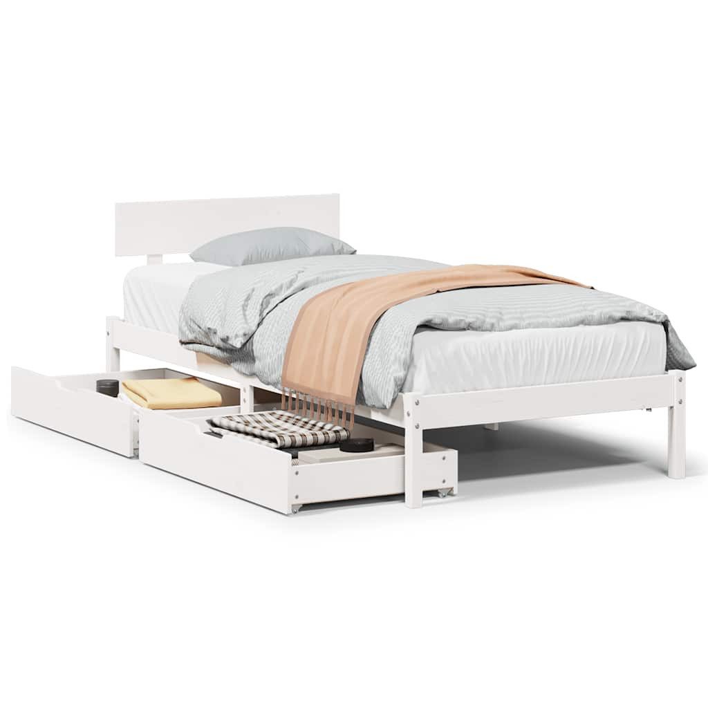 vidaXL Bett Massivholzbett ohne Matratze Weiß günstig online kaufen