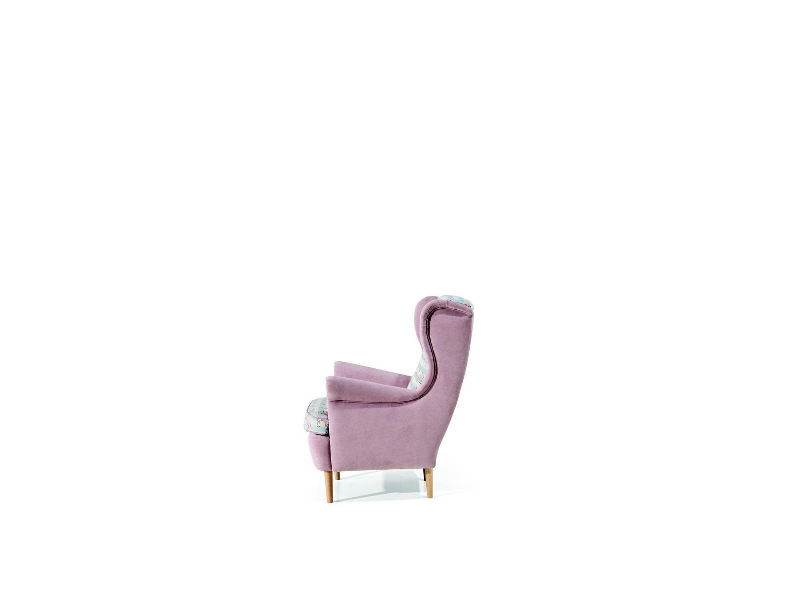JVmoebel Ohrensessel, Lounge Couch 1 Polster Stoff Sofa Stuhl Sessel Design Sitzer Fernseh Club Relax
