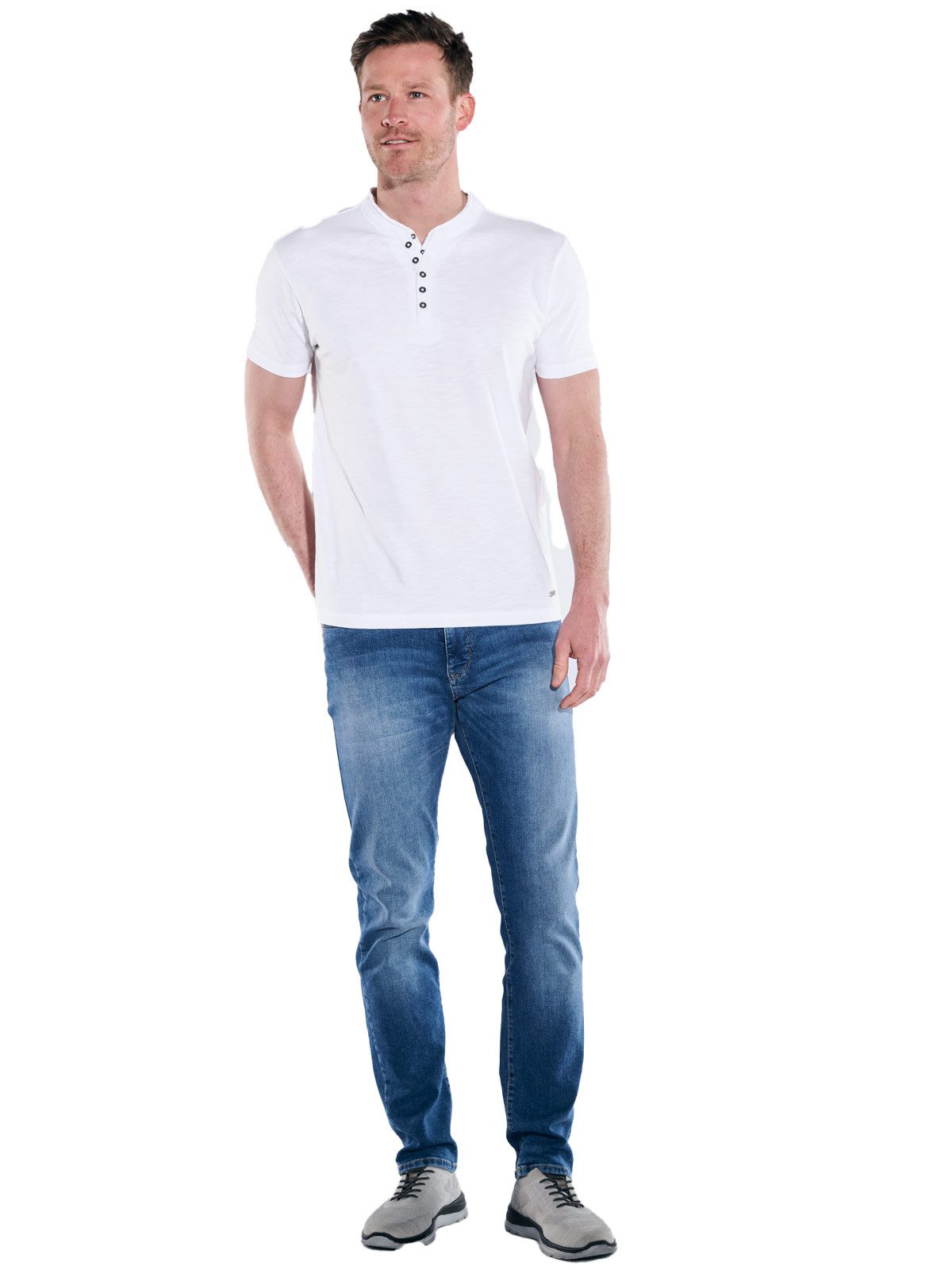 Engbers T-Shirt Herren Henley-Shirt uni, Reinweiss