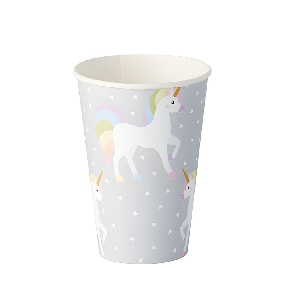 Einwegbecher Trinkbecher, Pappe 0,2 l Ø 7 cm, 9,7 cm Unicorn 10 Stk