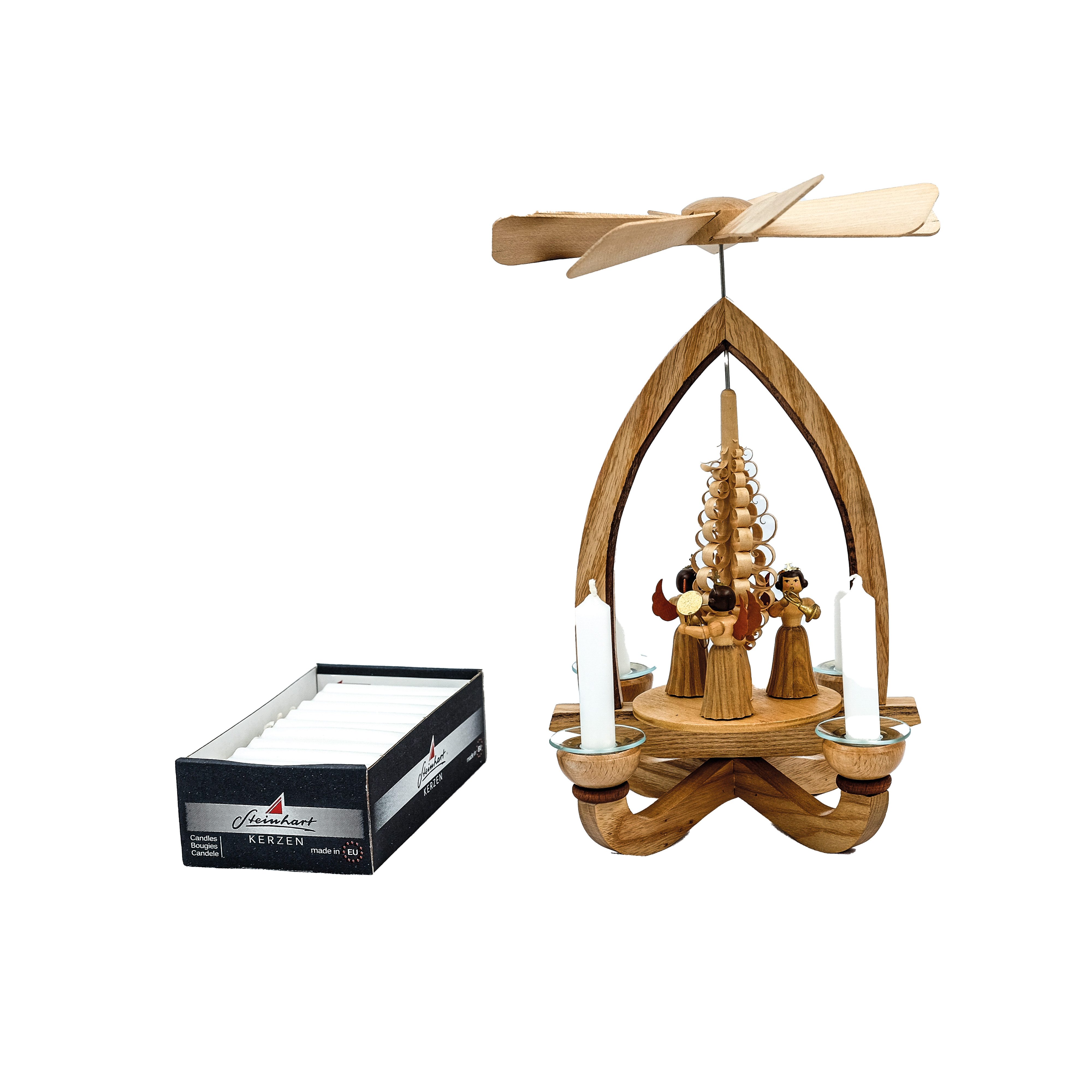 Steinhart Kerzen Adventskerze Pyramidenkerzen Weiß 70 x Ø 14 mm, 30 Stück günstig online kaufen