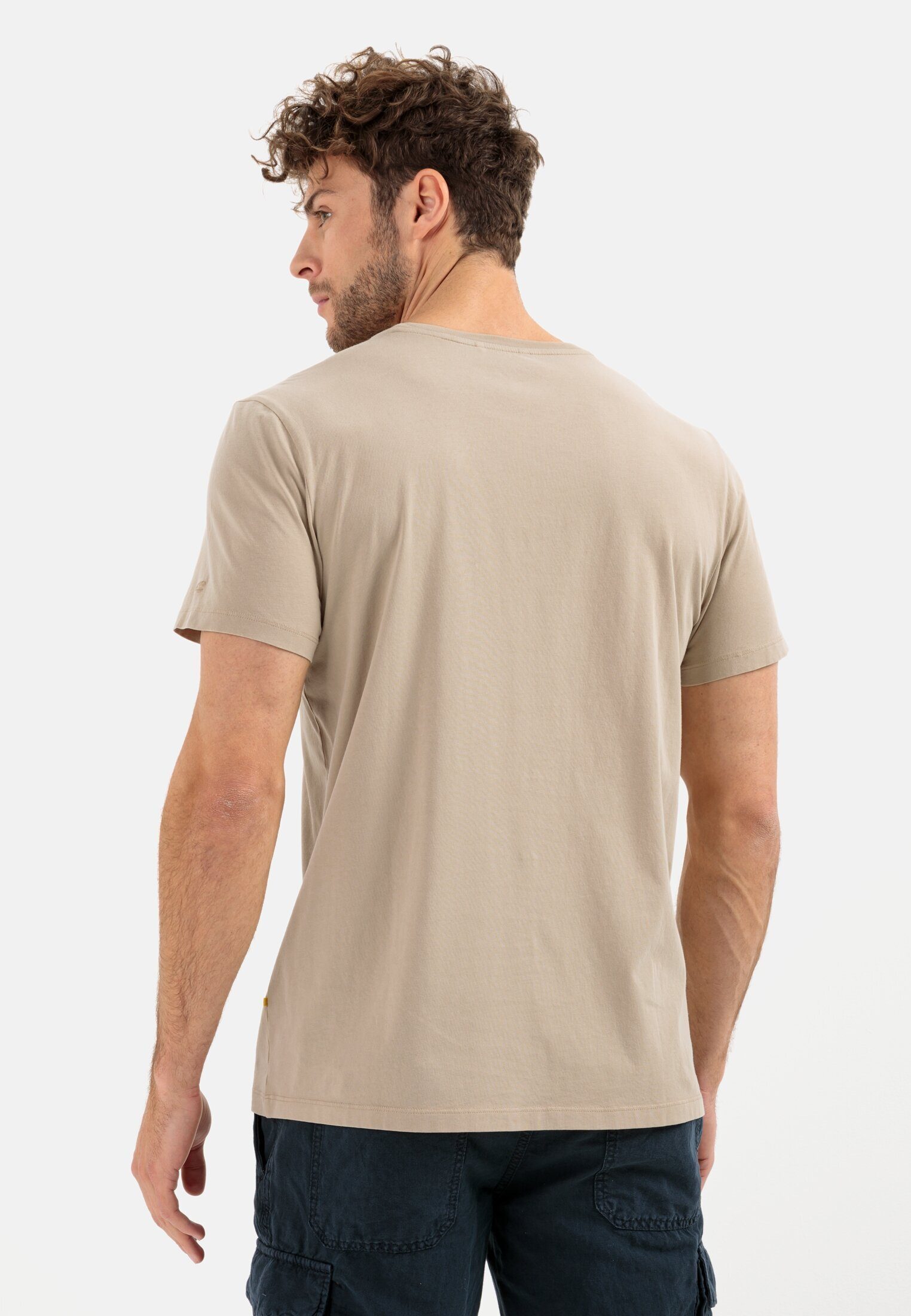 active T-Shirt aus Beige Bio-Baumwolle camel Hattric