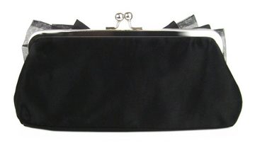 Ella Jonte Abendtasche, schwarze edle Clutch Satin mit Strass