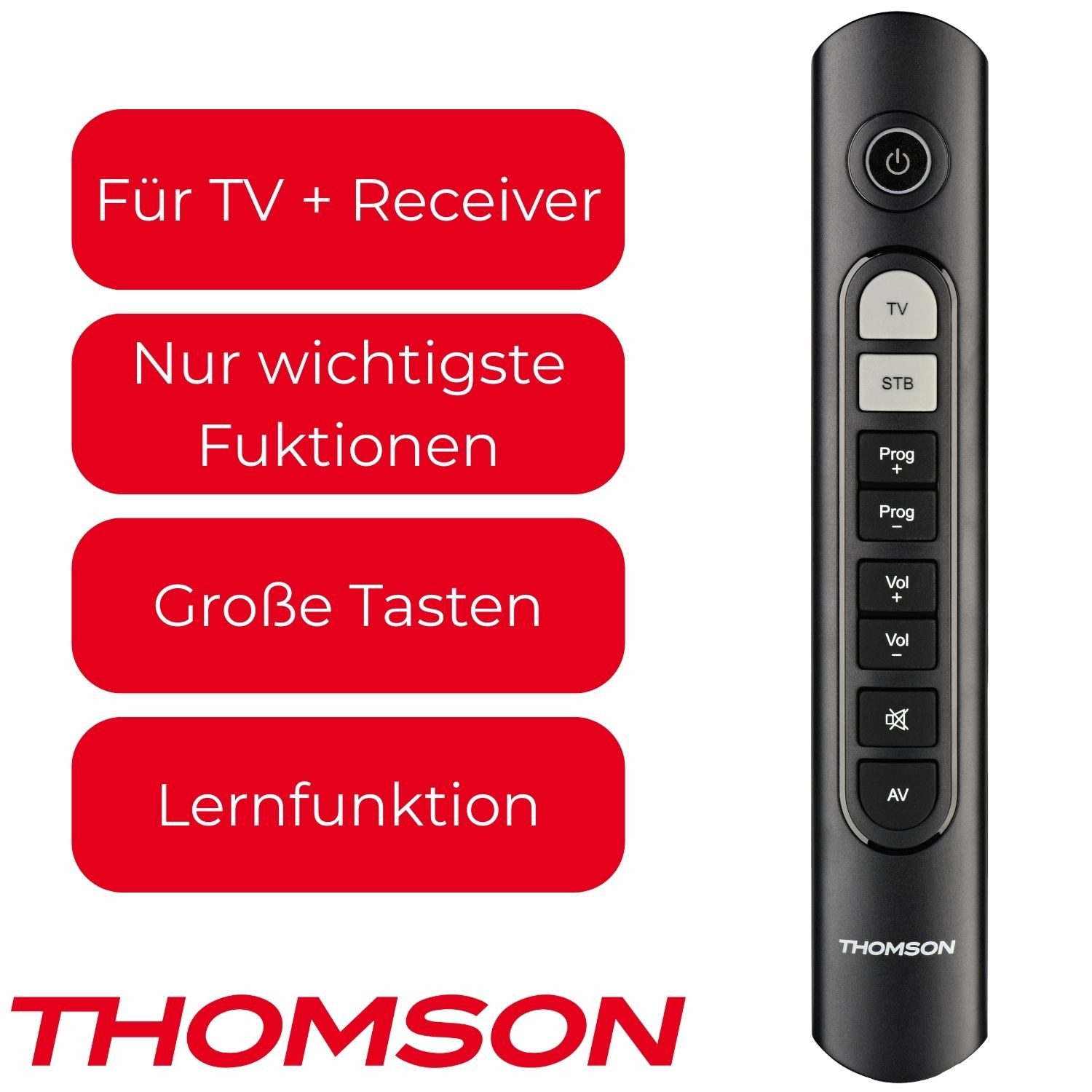Thomson ROCZ107 2in1 Universal Fernbedienung Zapper Ersatz Universal-Smart-TV-Fernbedienung (2-in-1, Remote Control für Samsung Sony LG Philips Hisense etc TV LED LCD OLED)