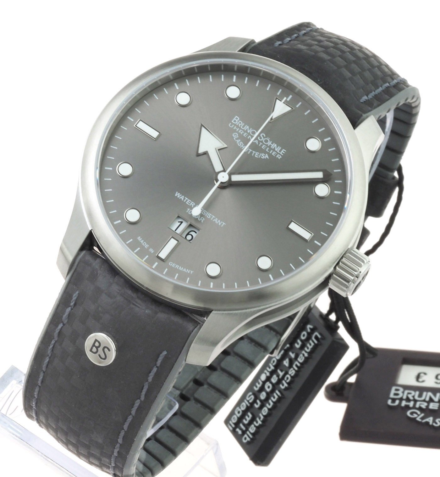 BRUNO SÖHNLE Quarzuhr Herren Uhr 17-83222-861 Triest Sport Saphirglas Glasboden Neu