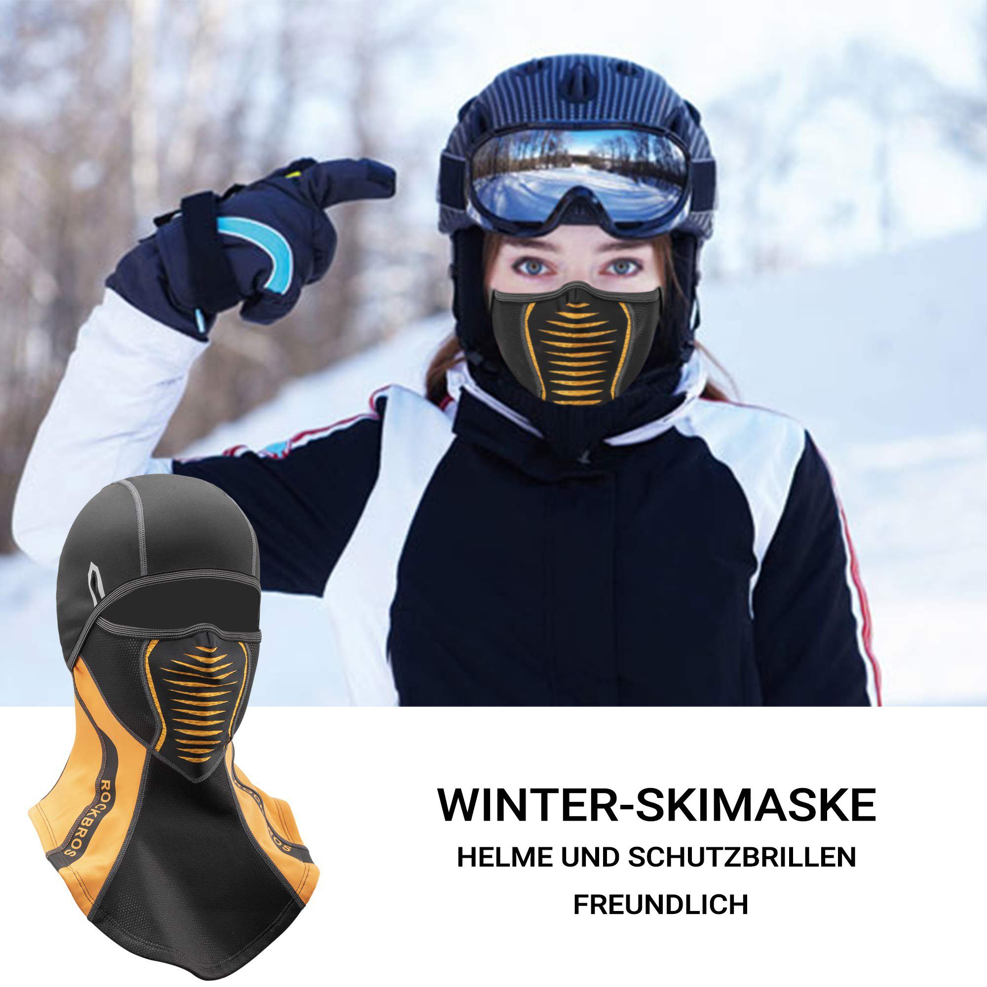 ROCKBROS Sturmhaube Winter Sturmmaske Fahrrad Thermal für Damen Radsport, Herren Laufen Motorrad, Balaclava