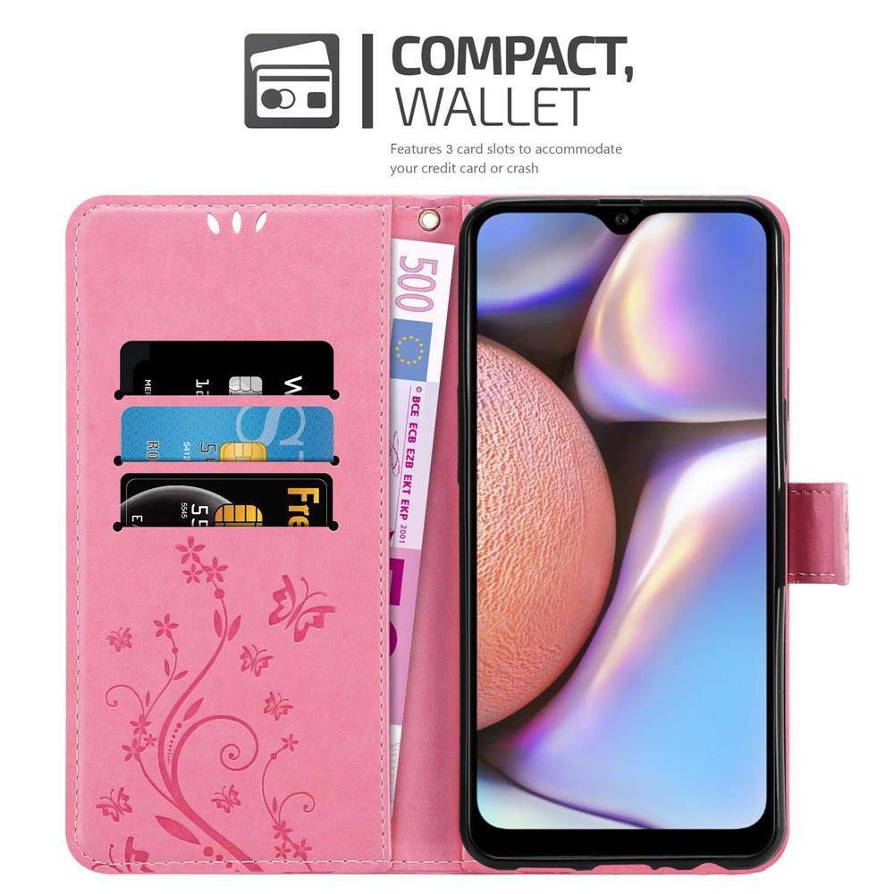 Cadorabo Handyhülle für Samsung Galaxy A10s / M01s Hülle Samsung Galaxy A10s / M01s, Hülle Schutzhülle Blumen Flower mit Standfunktion Kartenfach Magnet