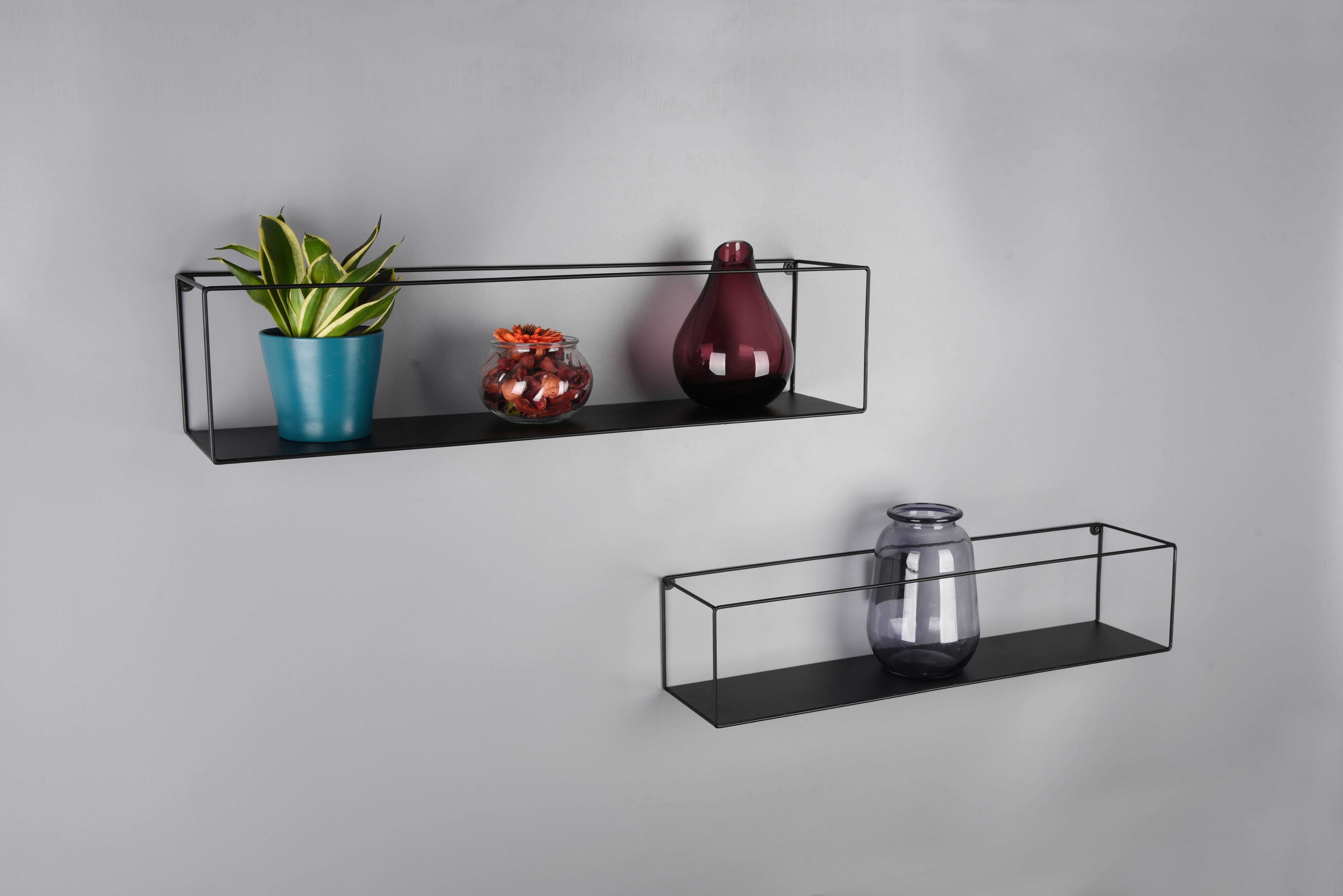 MIRRORS AND MORE Ablageregal "Tinka" 2 Stk. tlg. Mit Metallstreben, Wandmon günstig online kaufen