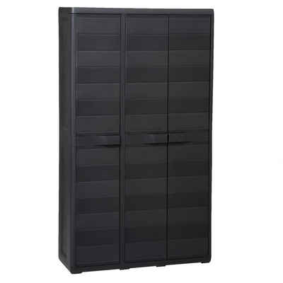 vidaXL Fächerschrank Gartenschrank mit 4 Regalen Schwarz (1-St)