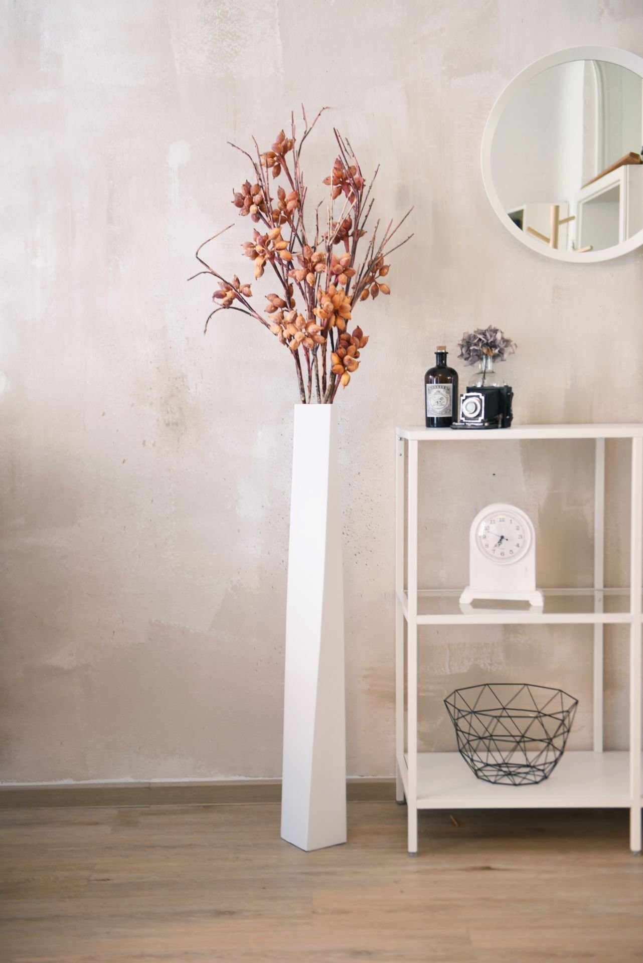 VIVANNO Bodenwindlicht Fiberglas HYDRON Säule - Weiß Matt (1 St), 11x11x100 günstig online kaufen