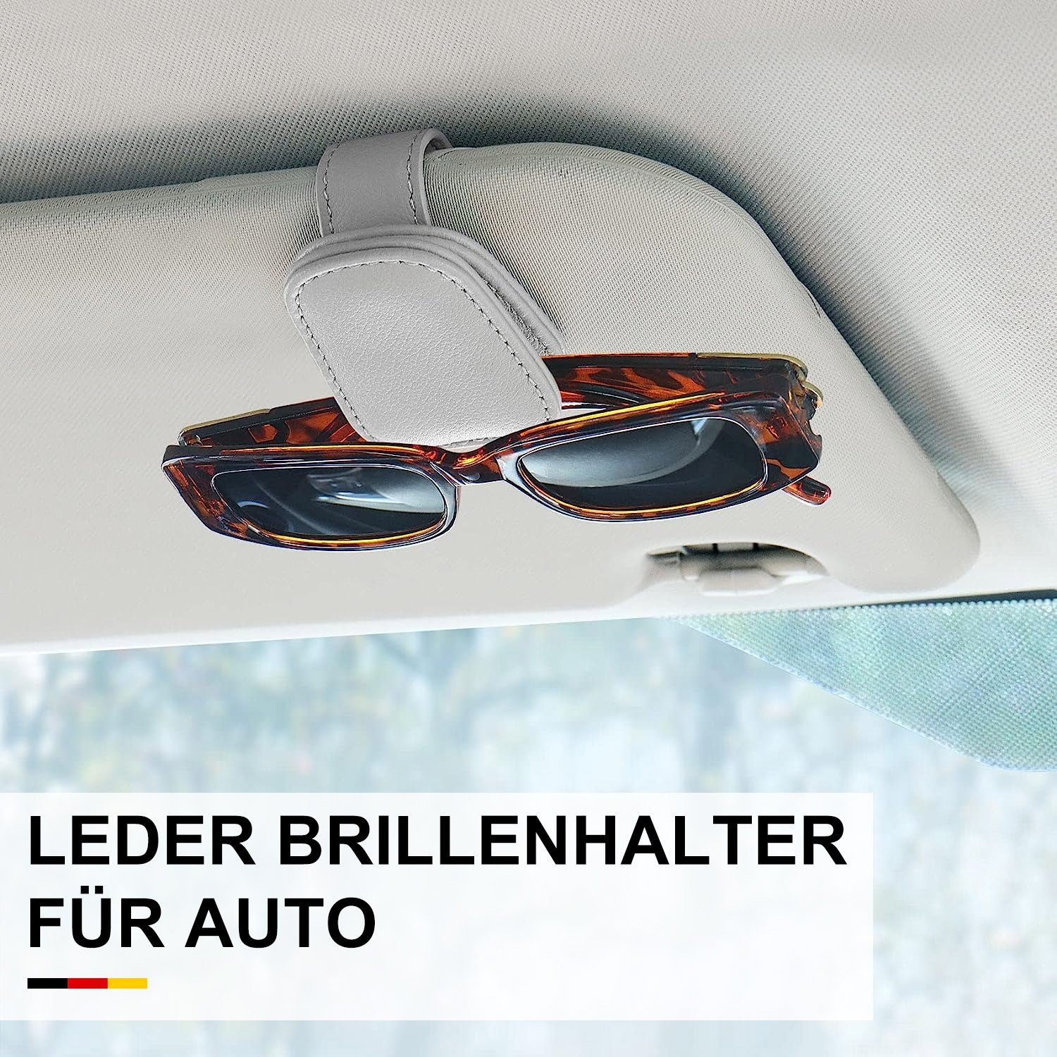 Multifunktionaler Auto-Auto-Sonnenblende-Sonnenbrillenhalter  Kartenaufbewahrungshalter Innentasche (schwarz)