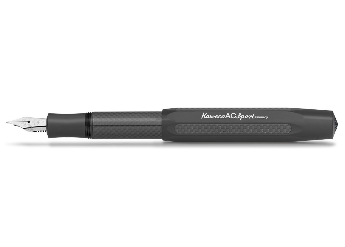 Kaweco Füllfederhalter Kaweco AC Sport Füllhalter Black Elements, Medium Stahl blank