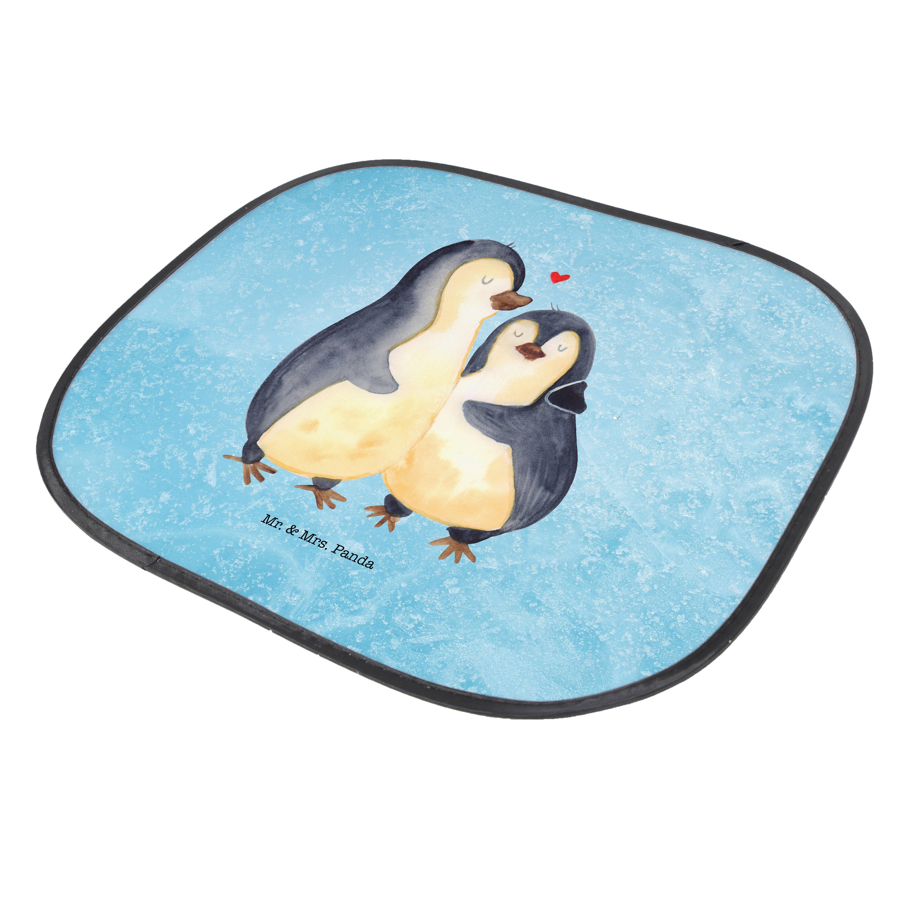 Sonnenschutz Pinguin Sonnenschutz Mrs. Baby, Mr. Eisblau Seidenmatt - Geschenk, Panda, Liebesbewei, - umarmend &
