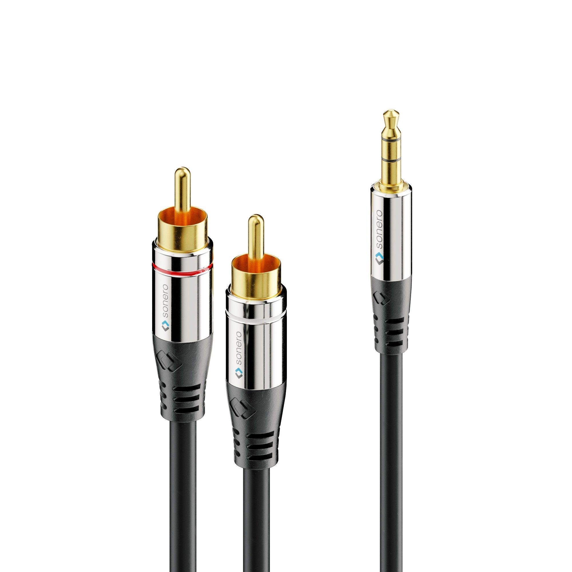 sonero sonero® Premium Audio Adapterkabel, 1,00m, 3.5mm Klinke auf 2x Cinch  Audio-Kabel