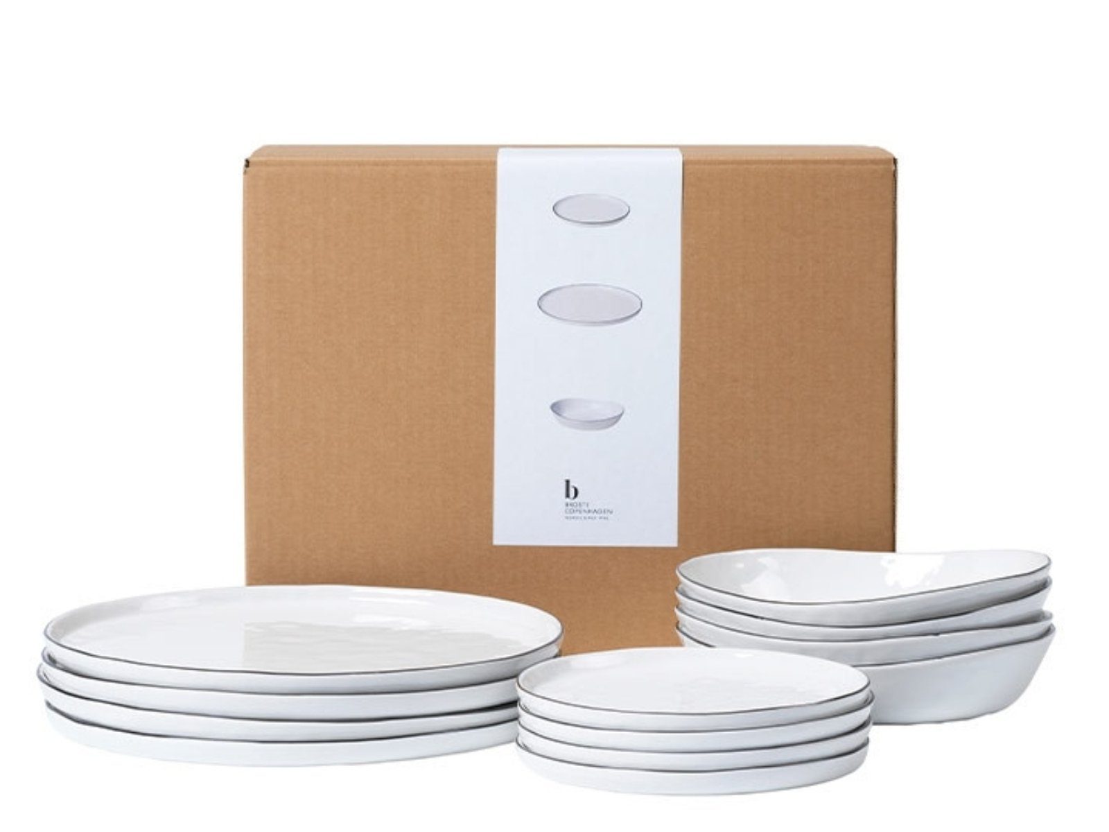 Broste Copenhagen Столовый сервиз SALT Tafelset 12tlg, Porzellan, Salt Geschirsets mittag für vier