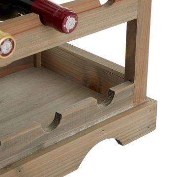 CARO-Möbel Weinregal VINO, Weinregal Flaschenregal Regal mit 4 Böden für 24 Flaschen und Ablage T