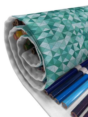 Abakuhaus Federmäppchen langlebig und tragbar Segeltuch Stiftablage Organizer, Geometrisch Dreieck-Mosaik-Form