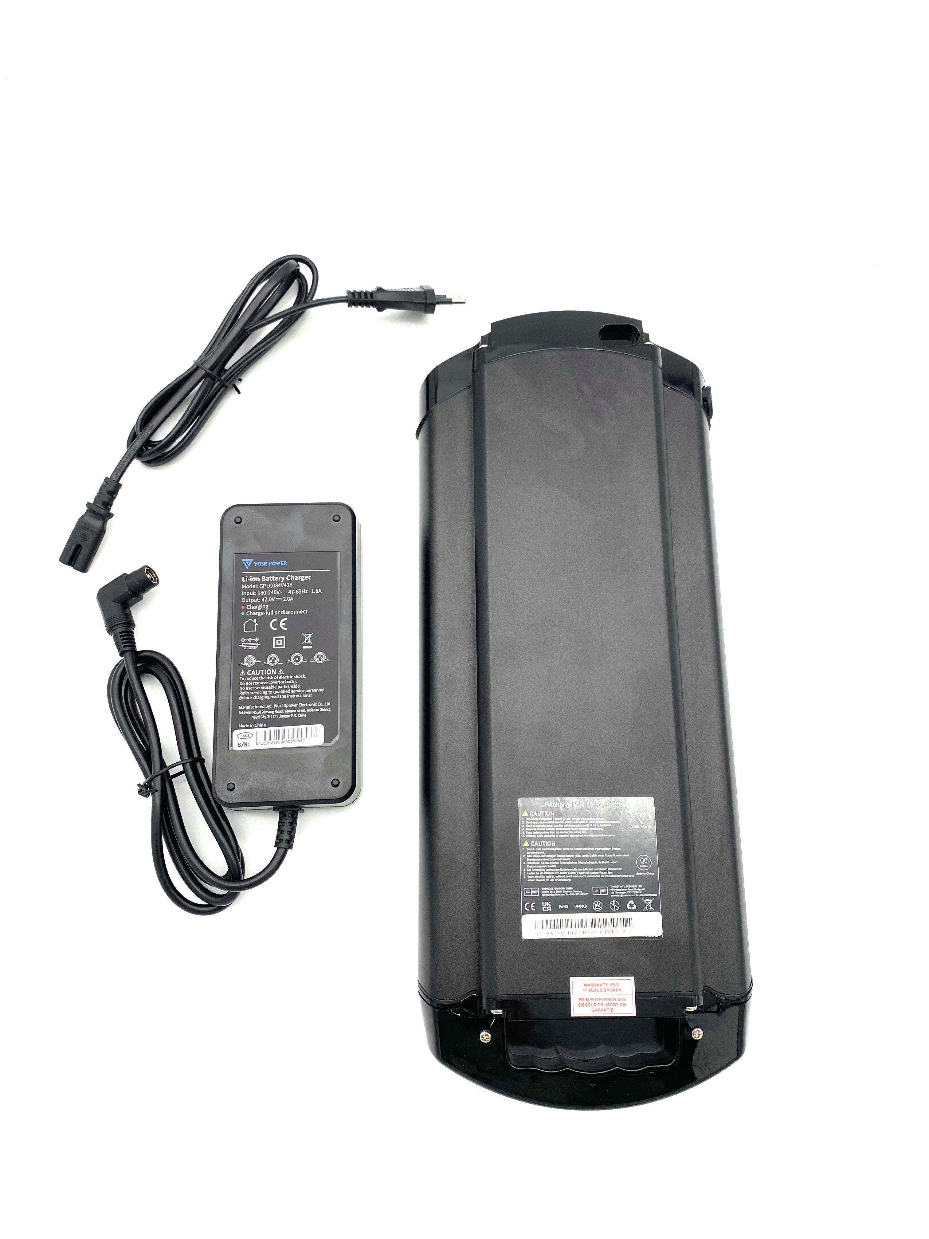 PowerSmart LEB36YP006.D26 E-Bike Akku (VP2), 13Ah (Non-SMART) Li-ion 2 Kreidler Batterie Pro Vitality 481Wh mit Ladegerät, PIN Kreidler 13000 / Halter & Elektrofahrrad (36 mAh (VP1), für Vitality V) Pro