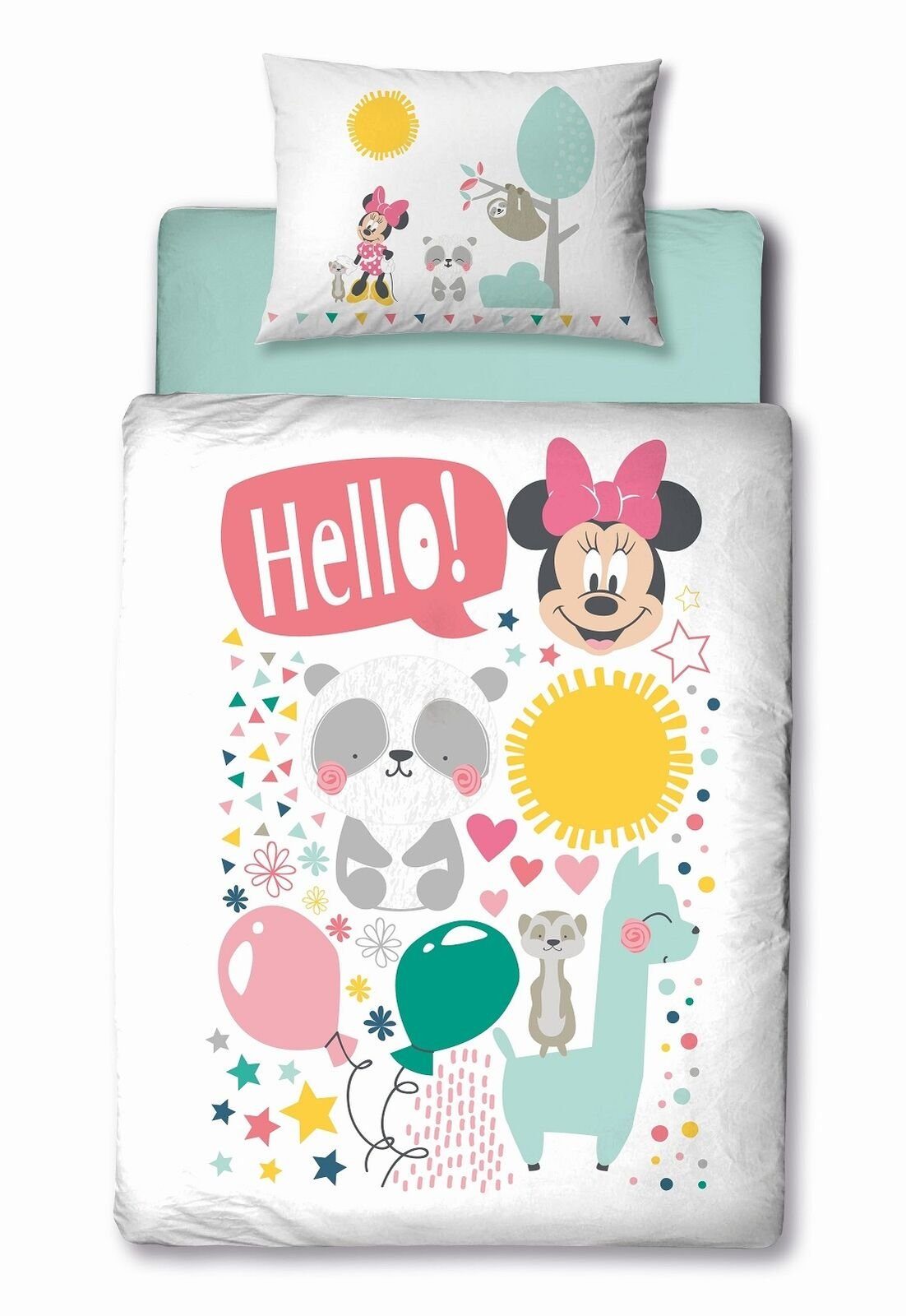 Babybettwäsche Disney Minnie Maus Baby Kleinkinder Bettwäsche Set, Disney, 2 teilig, Deckenbezug 100x135 cm - Kissenbezug 40x60 cm