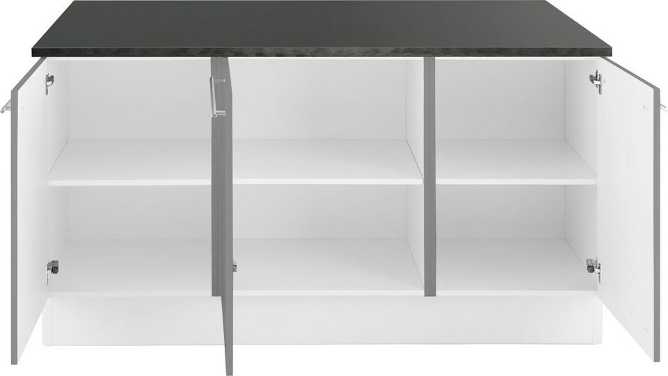 OPTIFIT Kücheninsel Bern, mit durchgehender Arbeitsplatte als Theke, Breite  160 cm