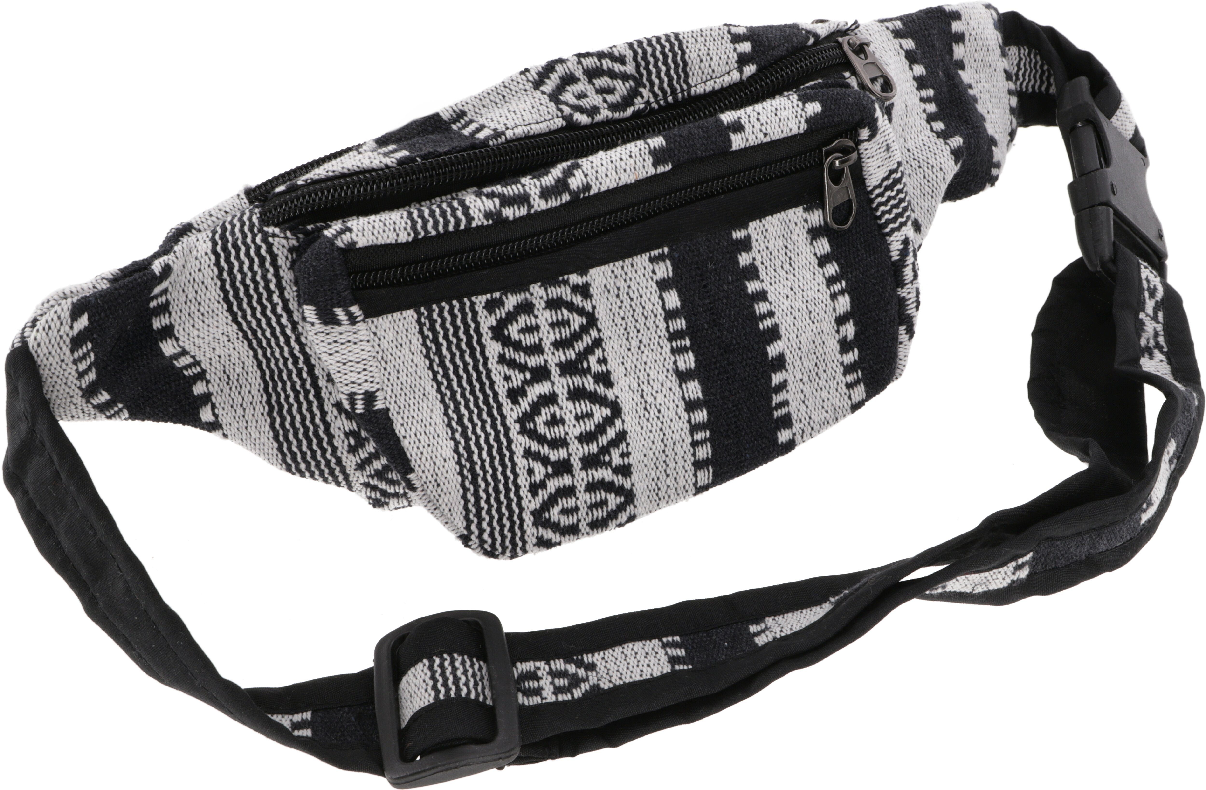 Guru-Shop Gürteltasche Ethno Sidebag & Gürteltasche - schwarz/weiß günstig online kaufen