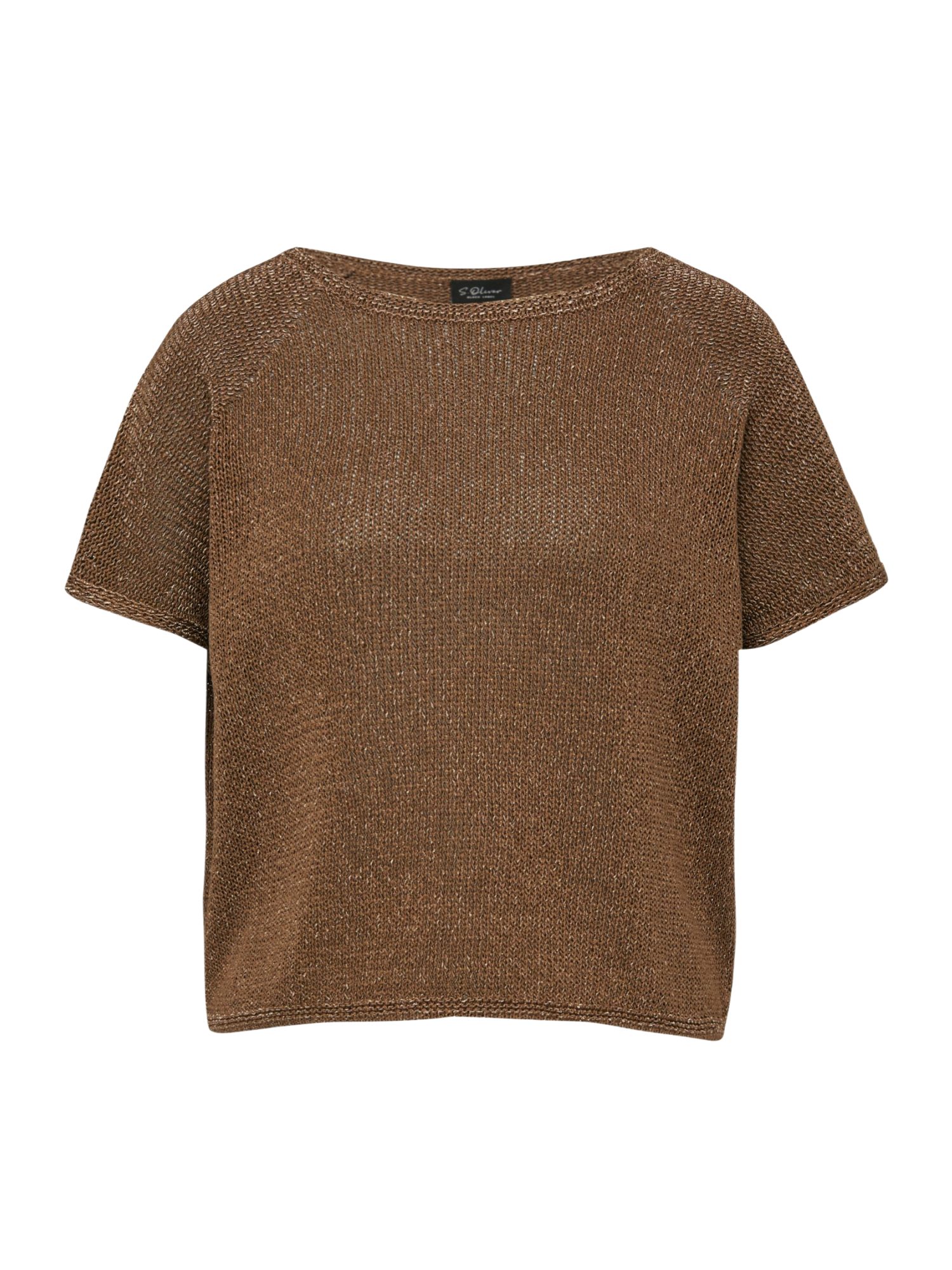 s.Oliver BLACK LABEL Strickpullover braun,Casual,Polyacryl,Unifarben,U-Boot,Kurz,Casual Fit