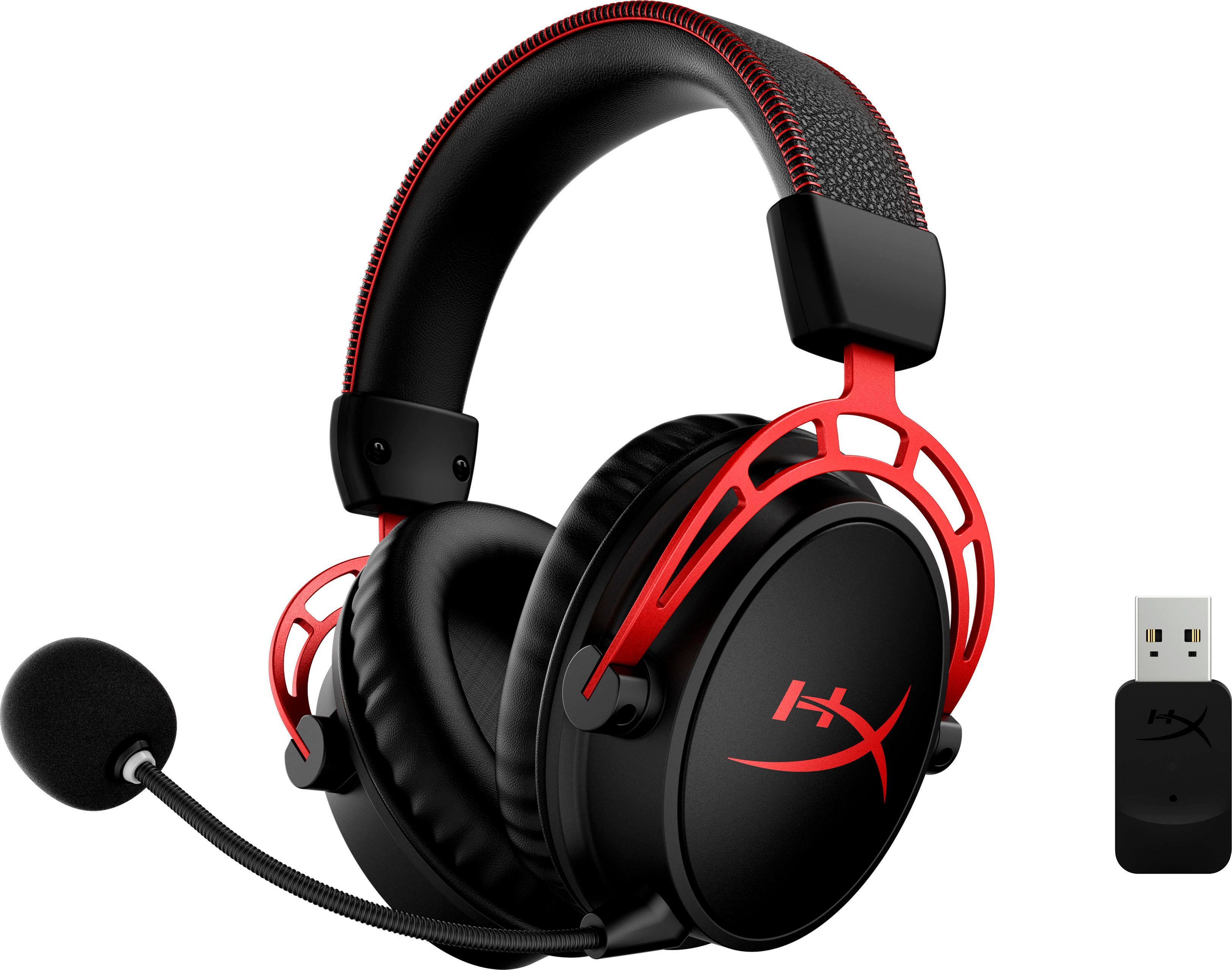 abnehmbar, Wireless HyperX Alpha Gaming-Headset Mikrofon Ladestandsanzeige, Rauschunterdrückung) Cloud (LED