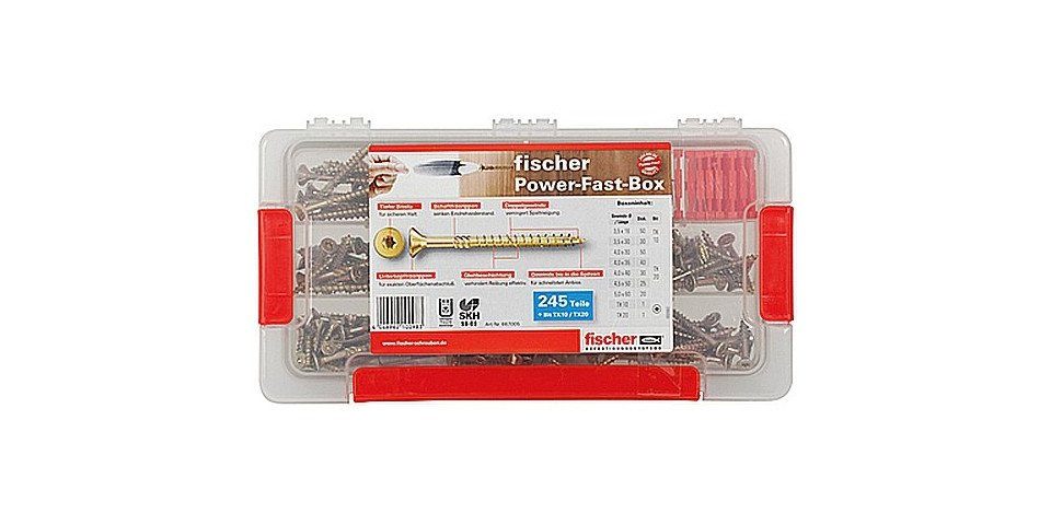 fischer Schrauben-Set Fischer Power-Fast Box Sortimentsbox - 245 teilig