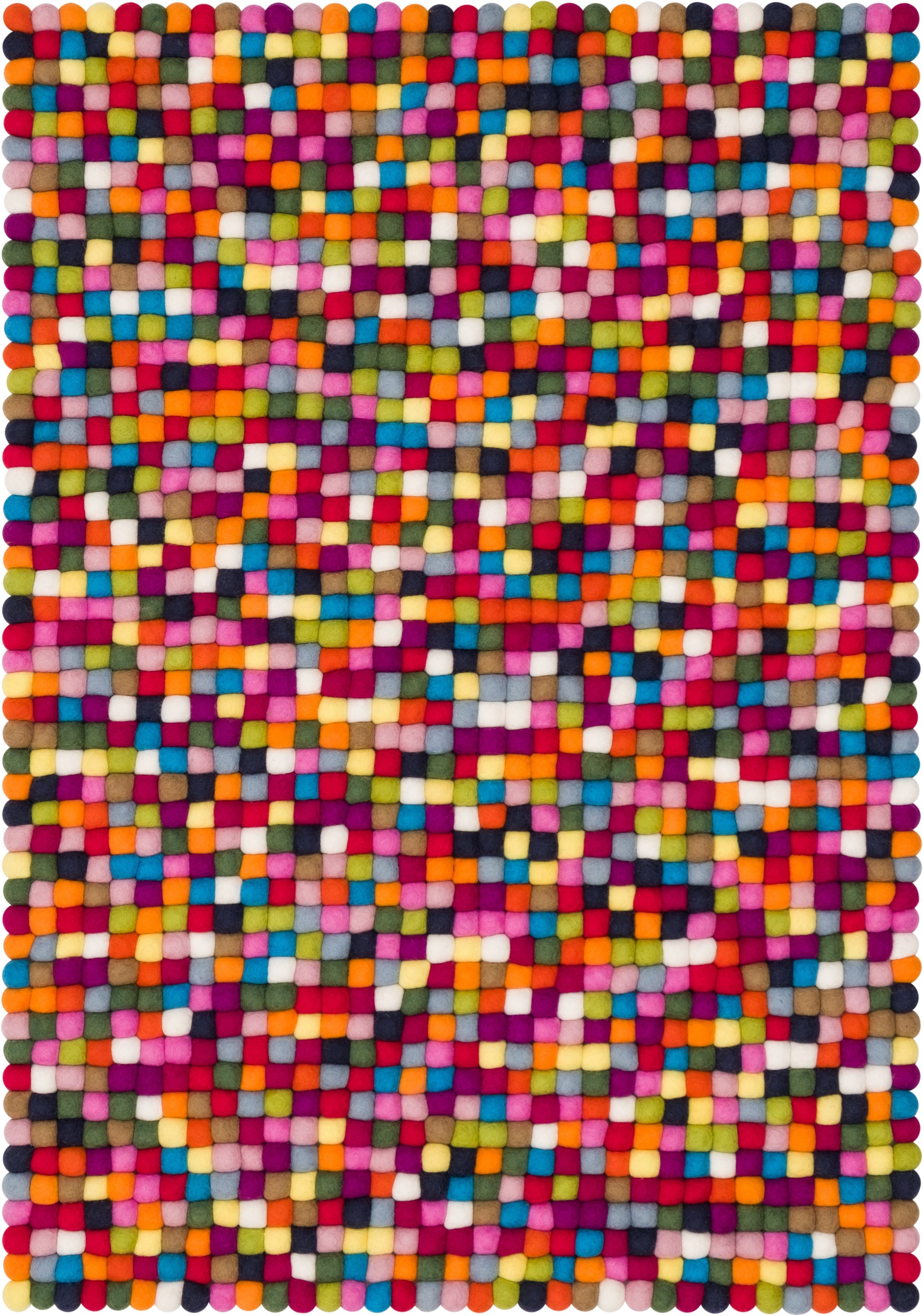 myfelt Wollteppich Lotte Filzkugelteppich eckig, Schurwolle