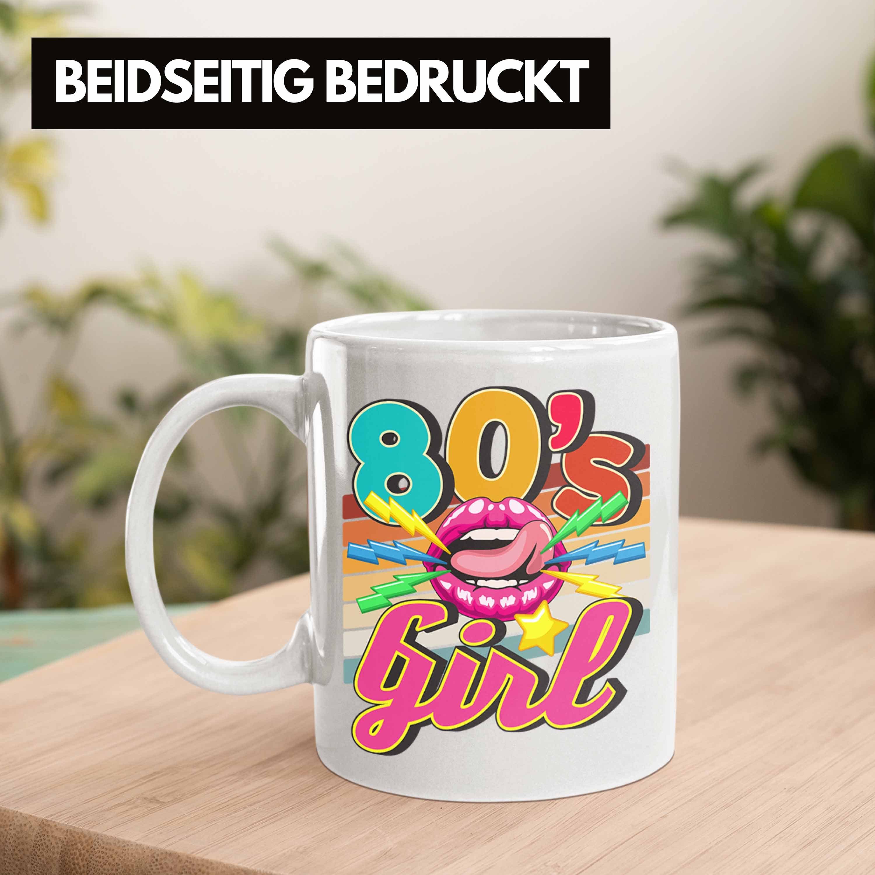 Trendation Tasse 80er - Geschenk Errinerrung Weiss 80. Trendation Jahre Geschenkdidee Jahre Tasse Girl