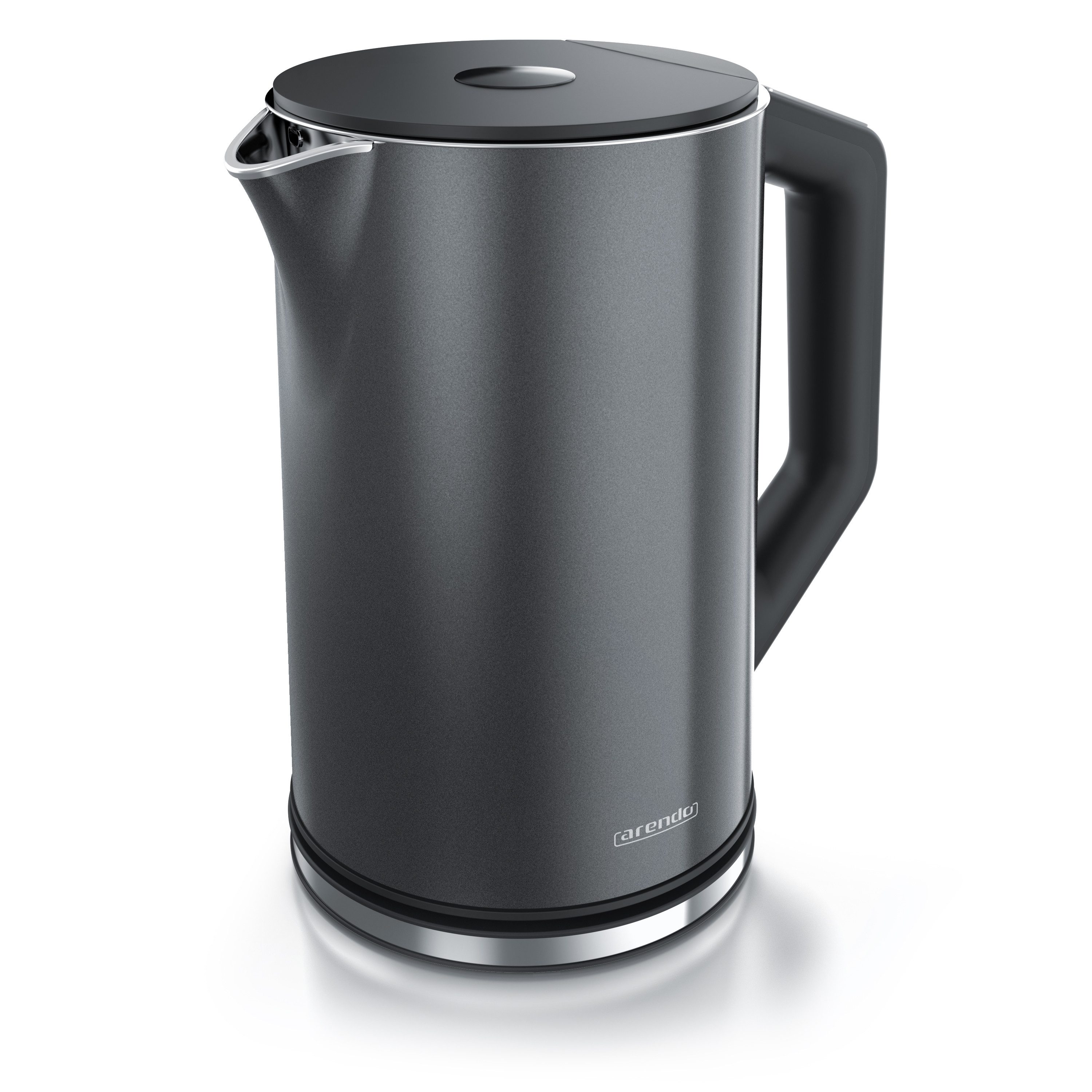 Arendo Елктрочайники aus Edelstahl, Temperatureinstellung 40°–100°C mit Anzeige, Doppelwand, 1,5 l, 2200 W, Teekocher mit Temperaturanzeige, in 5 °C-Schritten einstellbar
