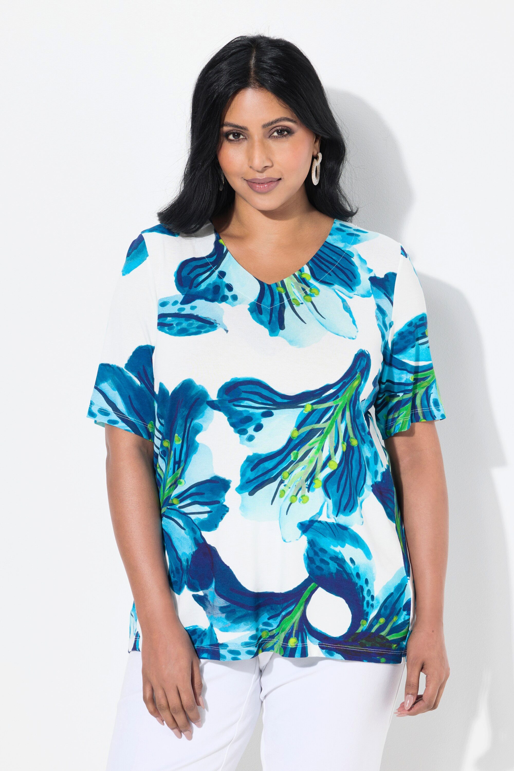 Ulla Popken T-Shirt T-Shirt Blüten Classic günstig online kaufen