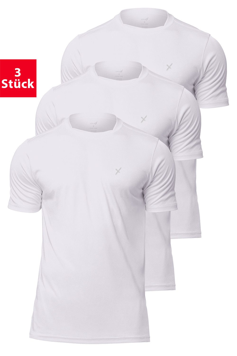 CFLEX Trainingsshirt Herren Sport Shirt 3er Pack - Fitness T-Shirt Sportswear Collection