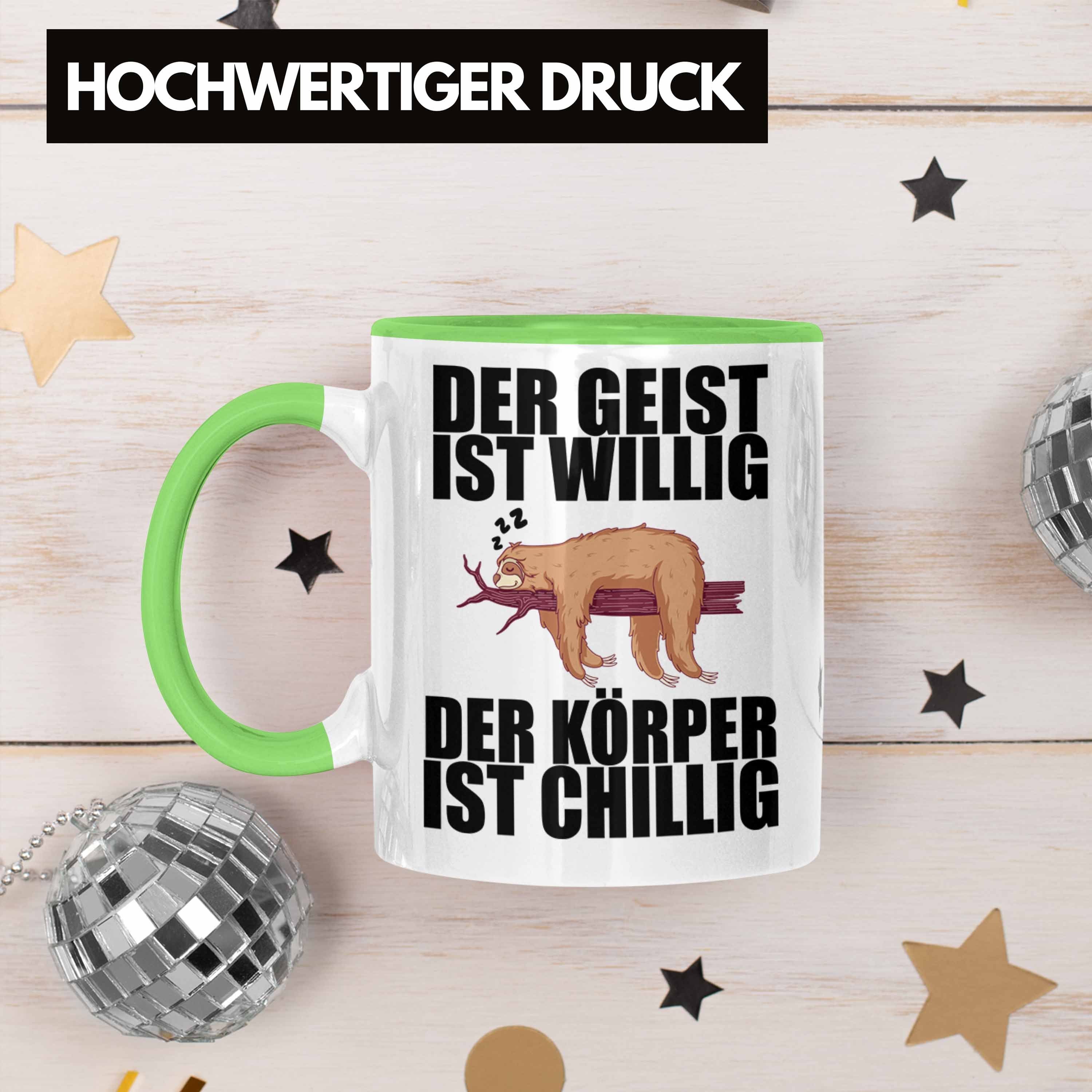 Trendation Tasse Tasse Trendation Büro Spruch Lustige Geschenk Mitarbeiter mit - Grün Faultier Arbeitskollege