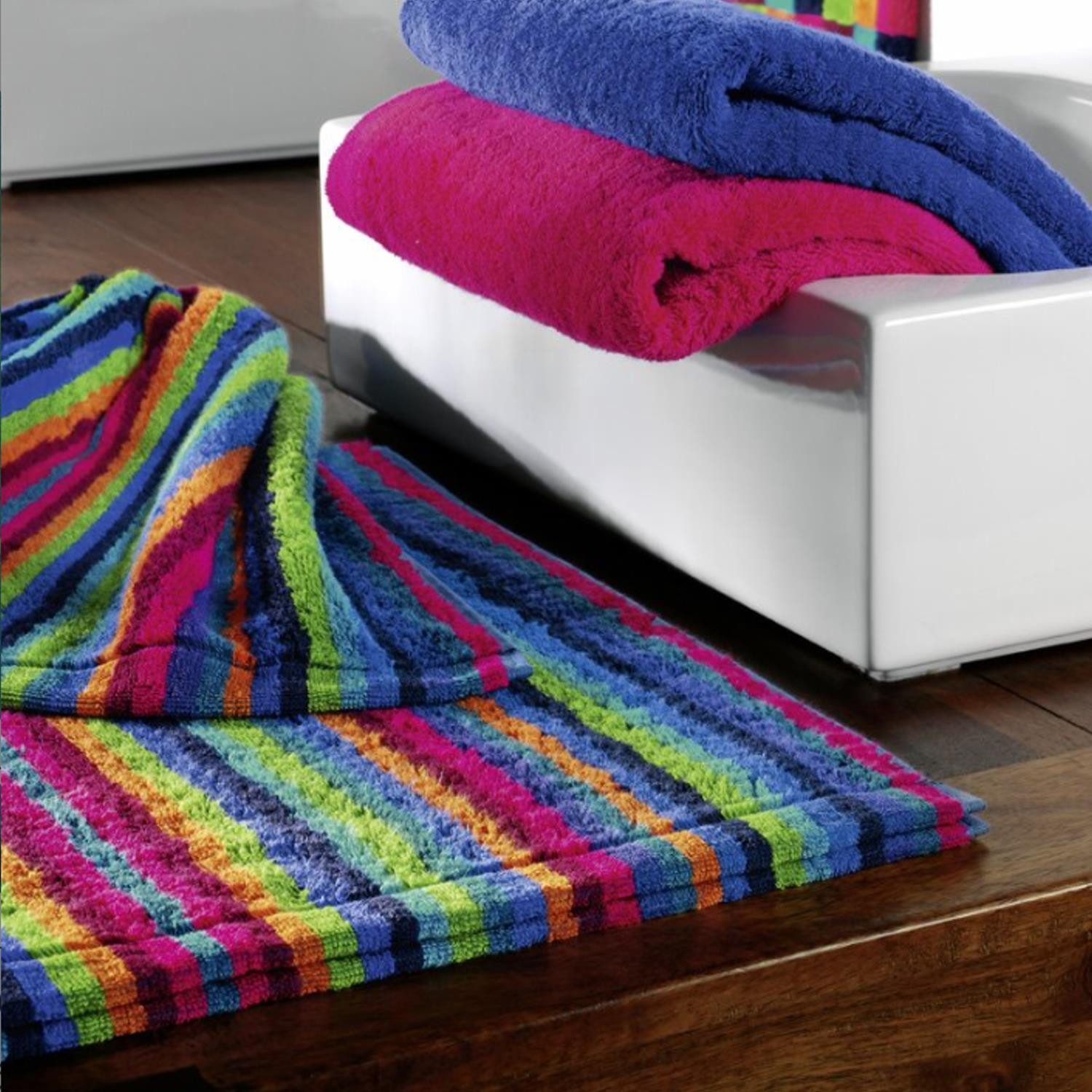 Cawö Handtuch 2 Stück Cawö Life Style Handtücher 7048-84 Streifen multicolor 50x100, Walkfrottier (2-St), 100% Baumwolle