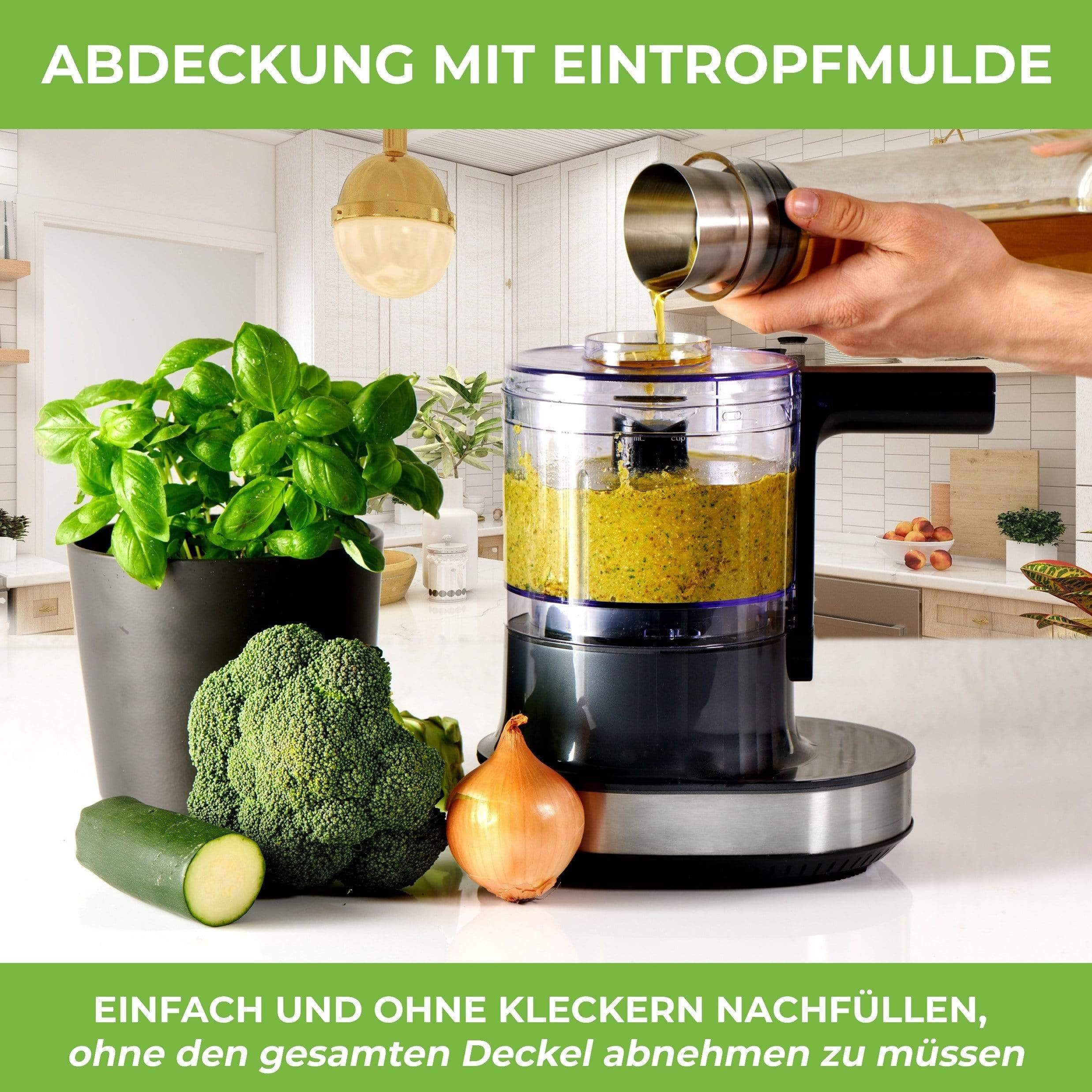 Nutrilovers Zerkleinerer Auto-Blade Multizerkleinerer elektrisch - Kompakt - BPA-frei, 300 W